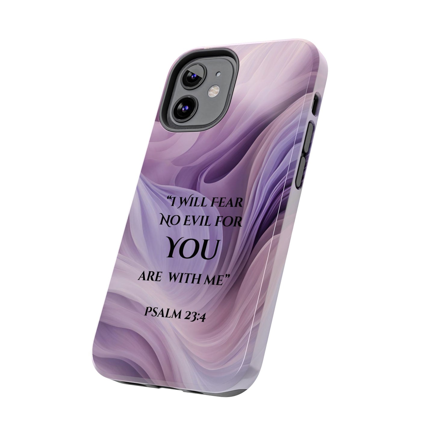 Swirl Tough Phone Case with Scripture, Protective Cellphone Cover, Fear No Evil Case, Vibrant Phone Case, Christian Phone Case