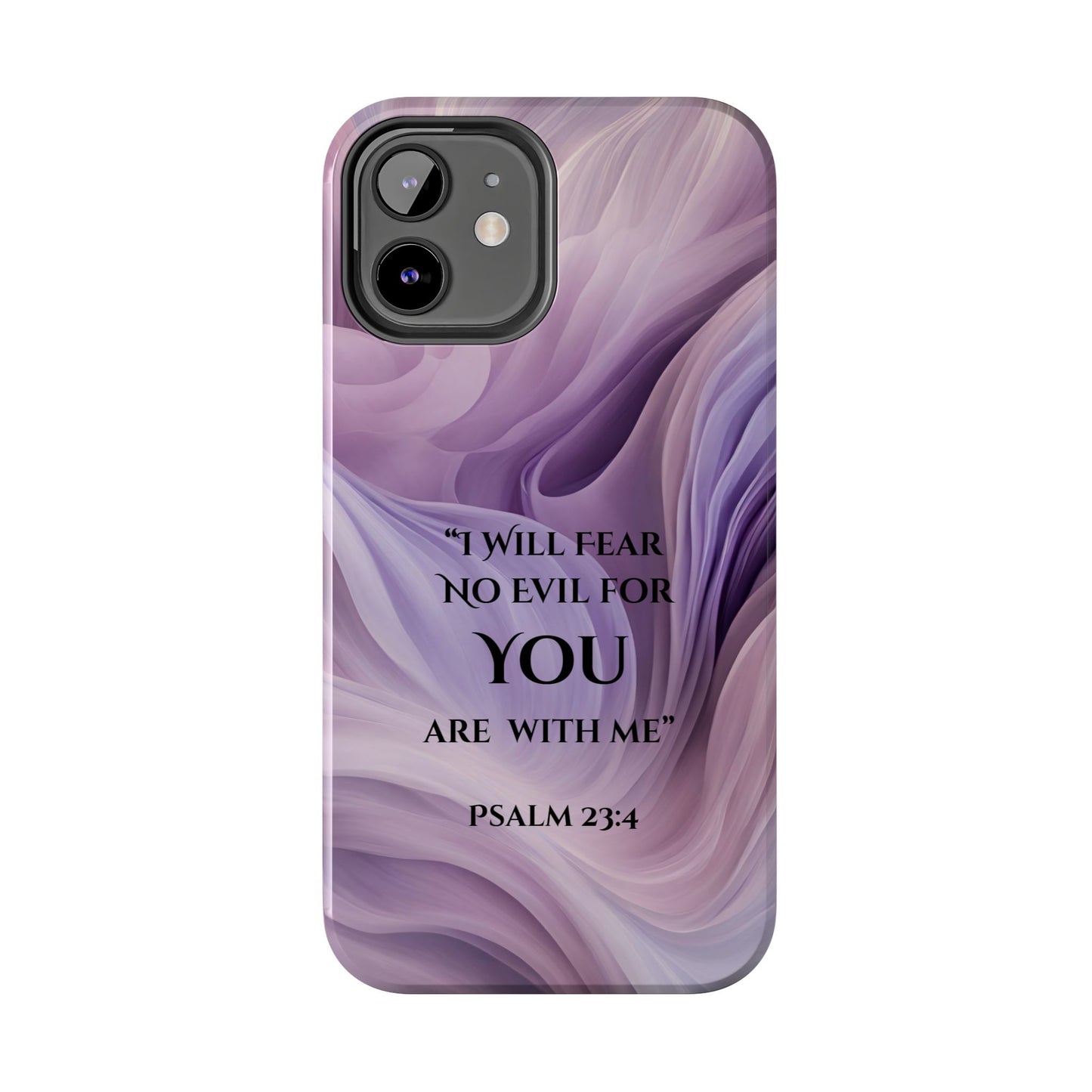 Swirl Tough Phone Case with Scripture, Protective Cellphone Cover, Fear No Evil Case, Vibrant Phone Case, Christian Phone Case