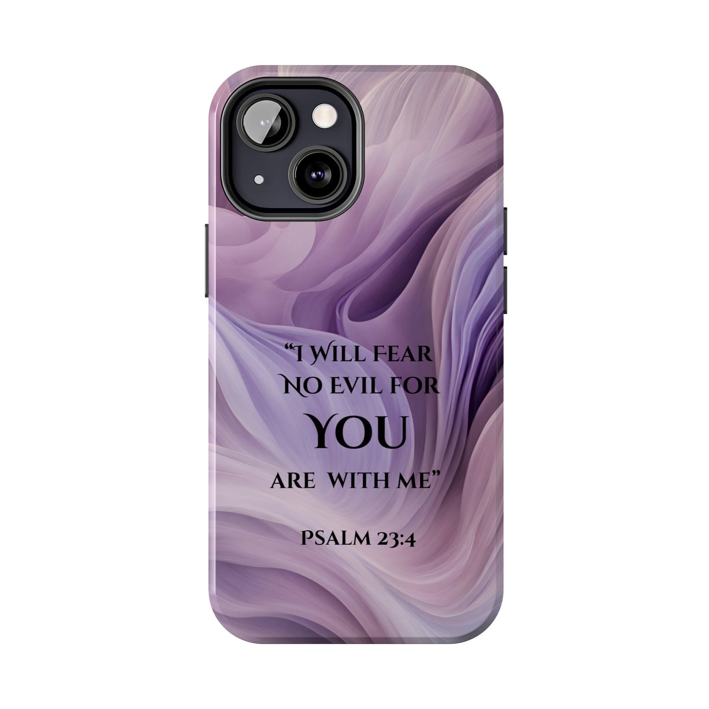Swirl Tough Phone Case with Scripture, Protective Cellphone Cover, Fear No Evil Case, Vibrant Phone Case, Christian Phone Case