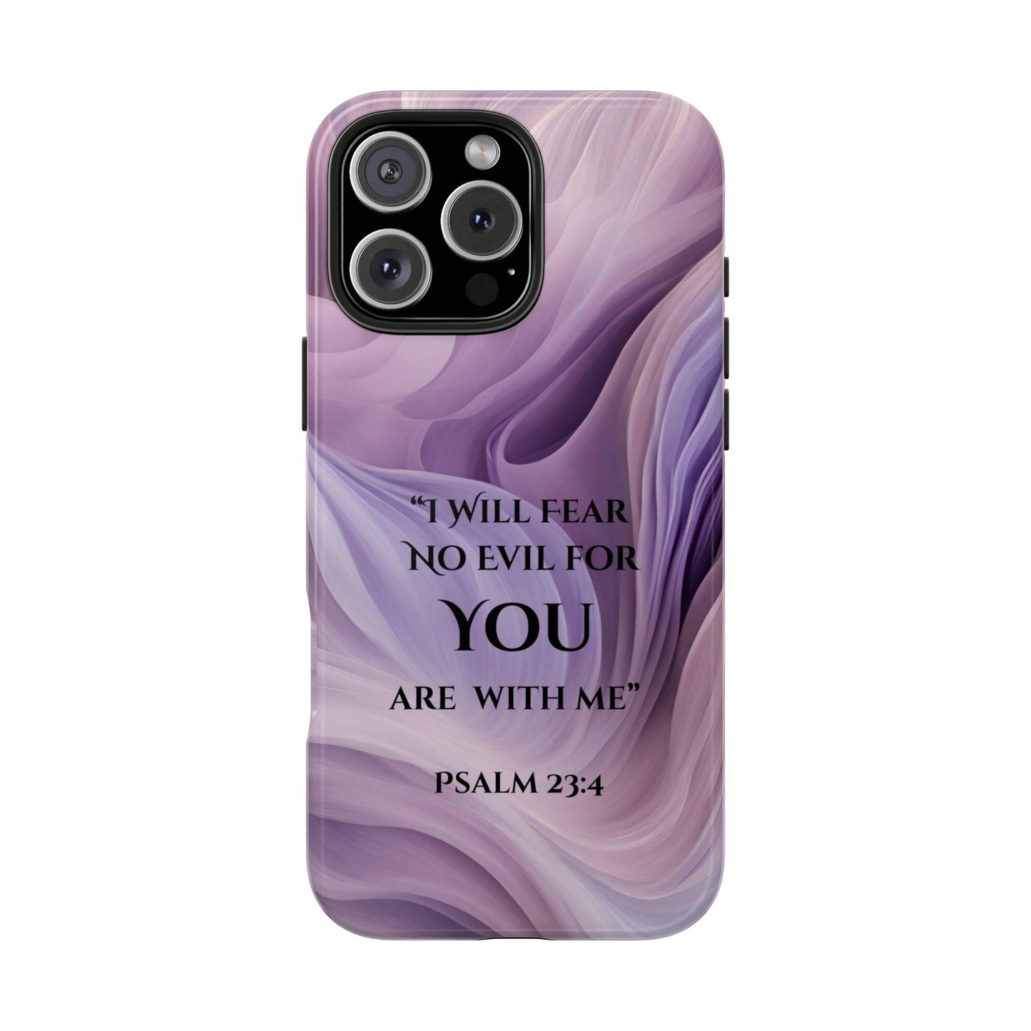 Swirl Tough Phone Case with Scripture, Protective Cellphone Cover, Fear No Evil Case, Vibrant Phone Case, Christian Phone Case