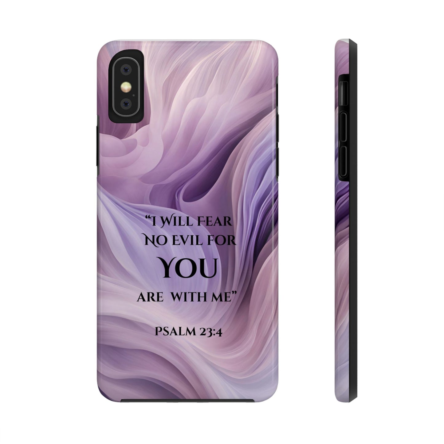 Swirl Tough Phone Case with Scripture, Protective Cellphone Cover, Fear No Evil Case, Vibrant Phone Case, Christian Phone Case