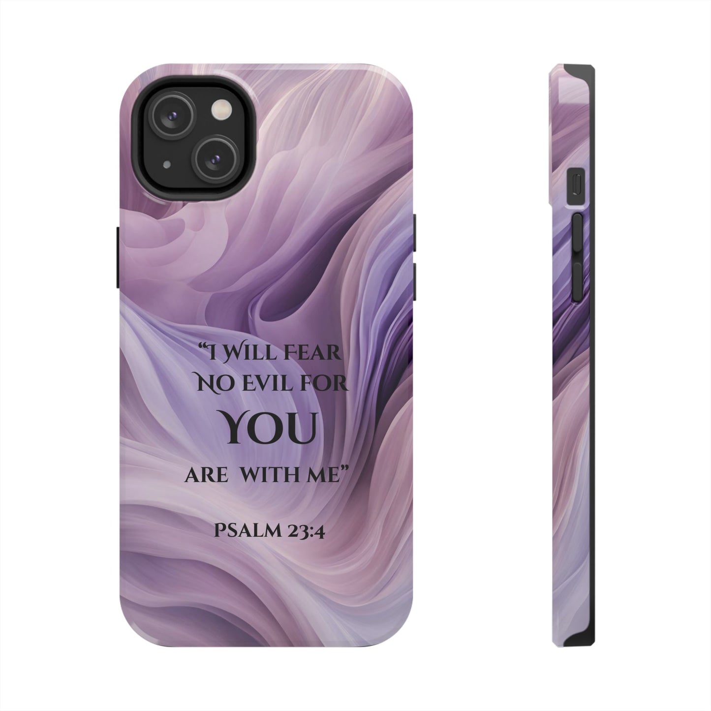 Swirl Tough Phone Case with Scripture, Protective Cellphone Cover, Fear No Evil Case, Vibrant Phone Case, Christian Phone Case