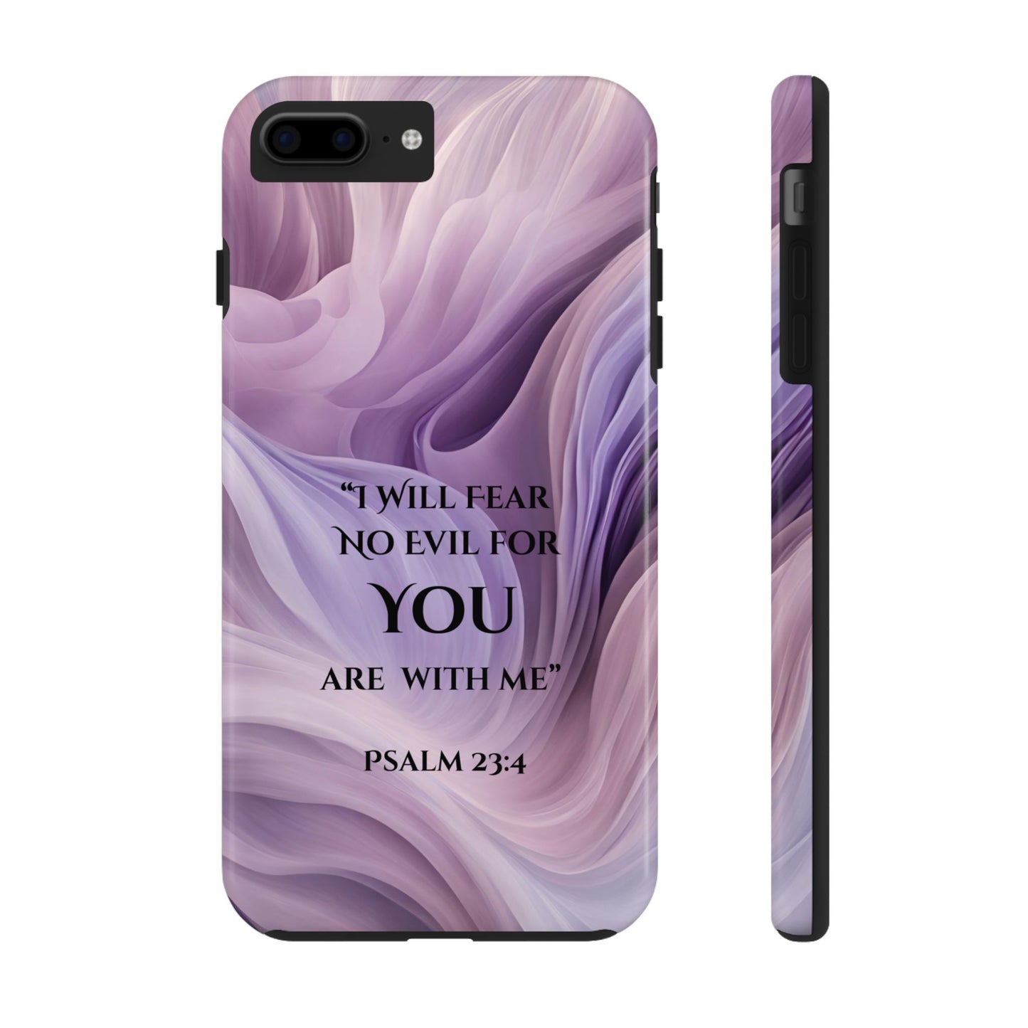 Swirl Tough Phone Case with Scripture, Protective Cellphone Cover, Fear No Evil Case, Vibrant Phone Case, Christian Phone Case
