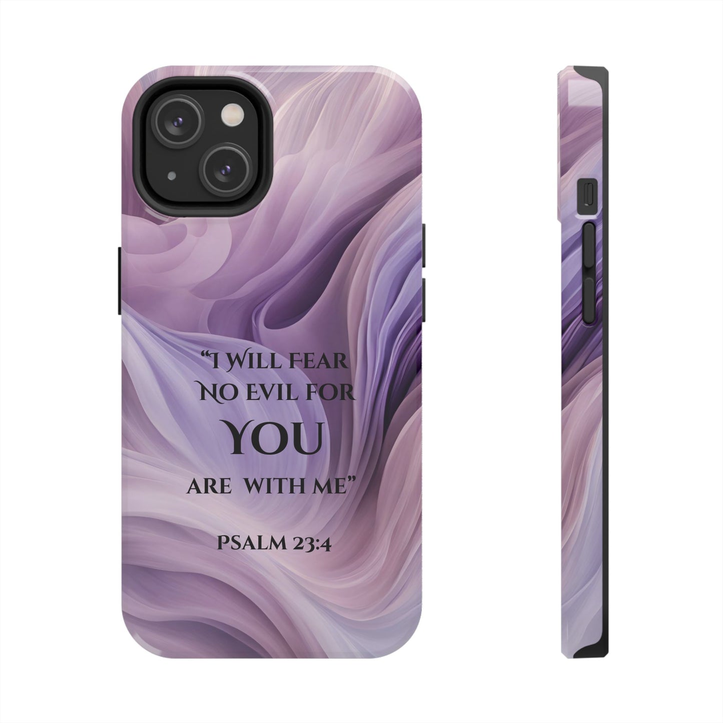 Swirl Tough Phone Case with Scripture, Protective Cellphone Cover, Fear No Evil Case, Vibrant Phone Case, Christian Phone Case