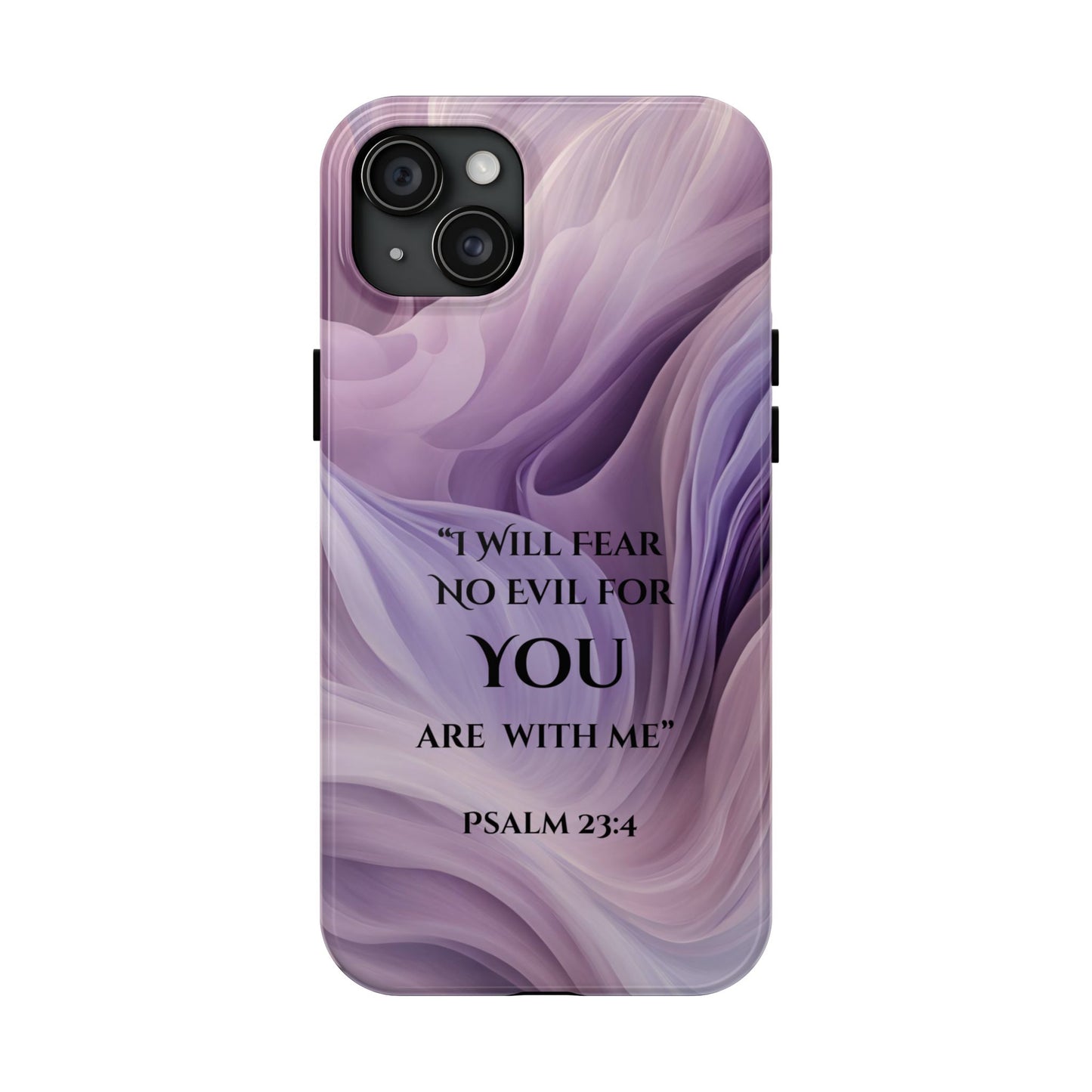 Swirl Tough Phone Case with Scripture, Protective Cellphone Cover, Fear No Evil Case, Vibrant Phone Case, Christian Phone Case