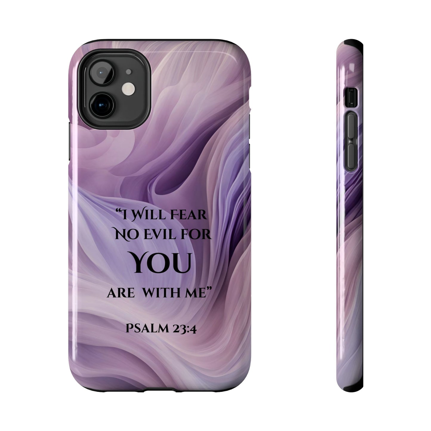 Swirl Tough Phone Case with Scripture, Protective Cellphone Cover, Fear No Evil Case, Vibrant Phone Case, Christian Phone Case