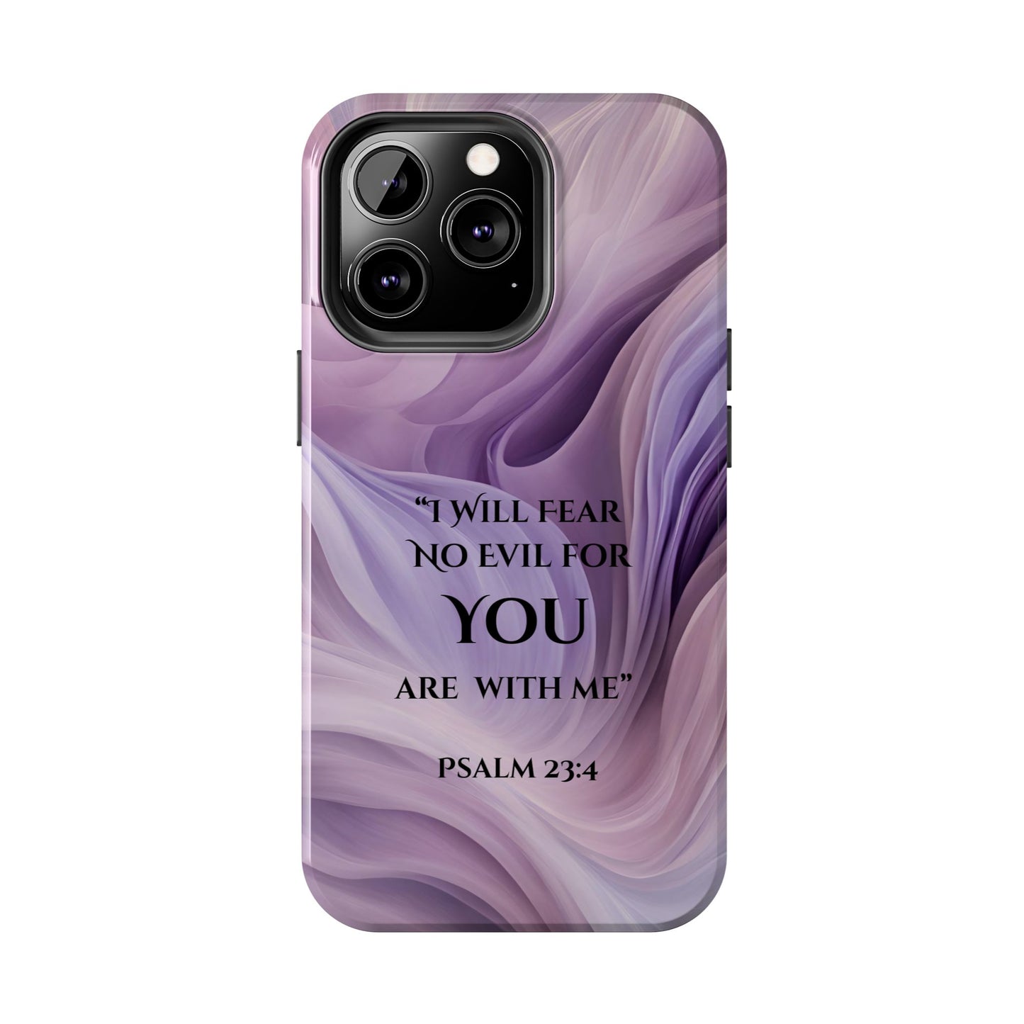 Swirl Tough Phone Case with Scripture, Protective Cellphone Cover, Fear No Evil Case, Vibrant Phone Case, Christian Phone Case