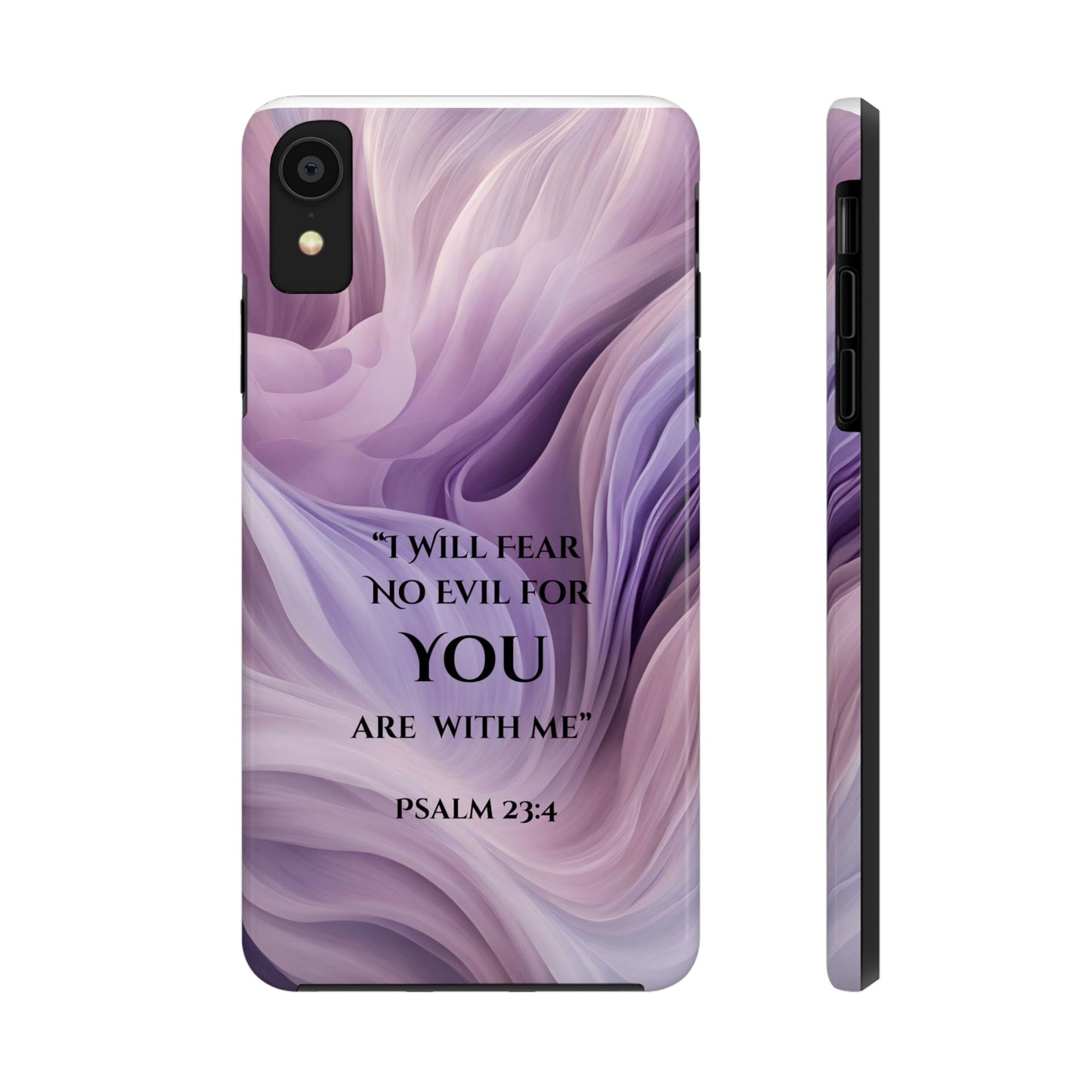 Swirl Tough Phone Case with Scripture, Protective Cellphone Cover, Fear No Evil Case, Vibrant Phone Case, Christian Phone Case
