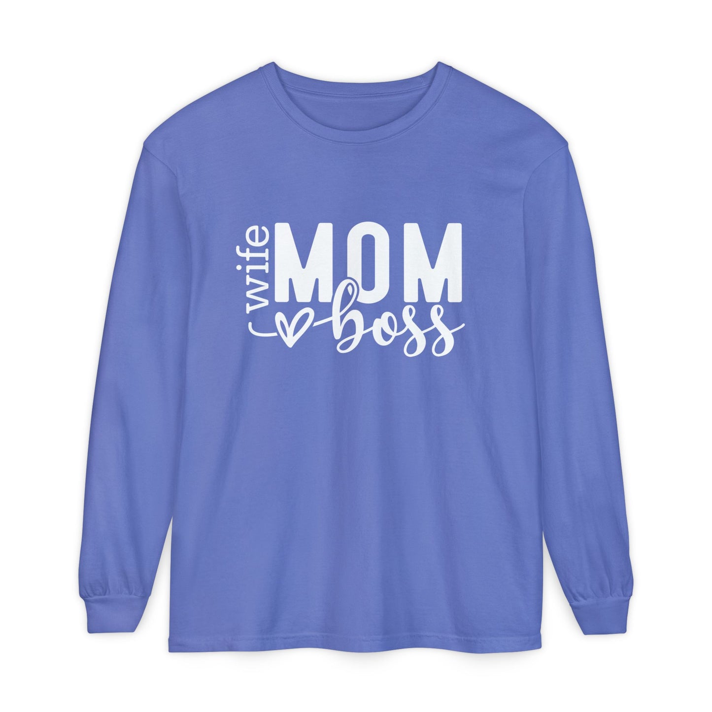 Mother's Day Unisex Long Sleeve T-Shirt - 'Wife, Mom, Boss' Lettering - Heavenly Treasures