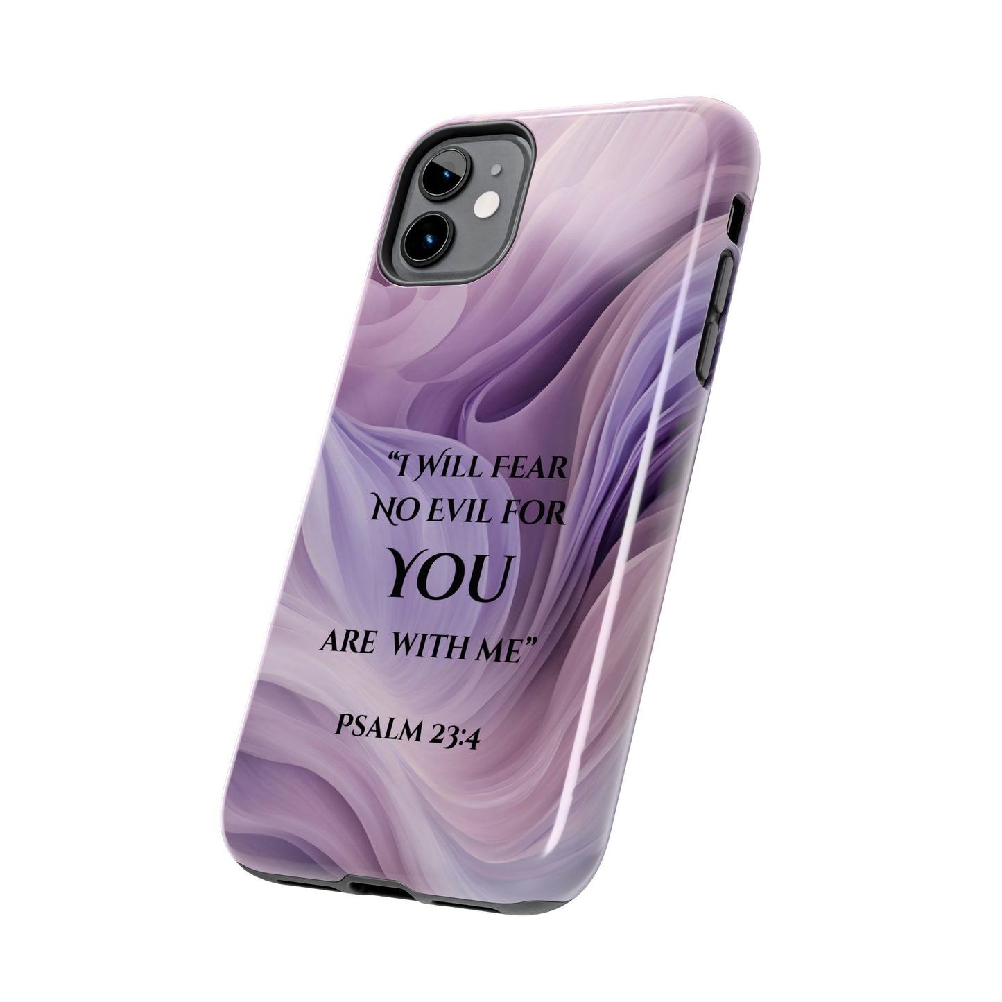 Swirl Tough Phone Case with Scripture, Protective Cellphone Cover, Fear No Evil Case, Vibrant Phone Case, Christian Phone Case
