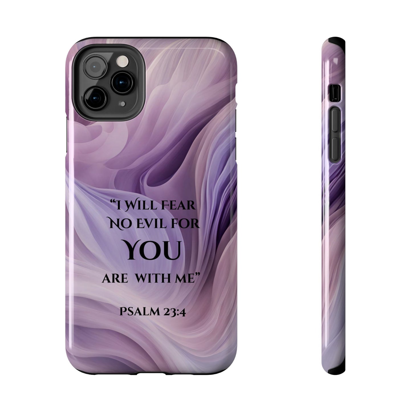 Swirl Tough Phone Case with Scripture, Protective Cellphone Cover, Fear No Evil Case, Vibrant Phone Case, Christian Phone Case
