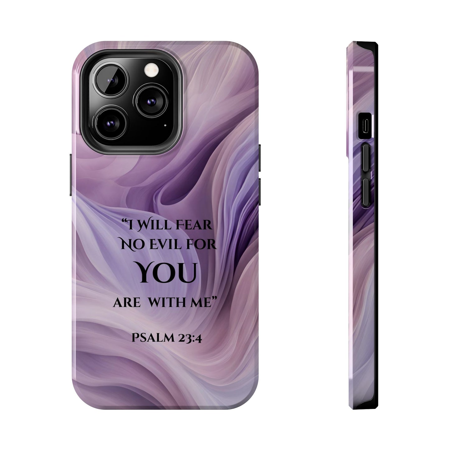 Swirl Tough Phone Case with Scripture, Protective Cellphone Cover, Fear No Evil Case, Vibrant Phone Case, Christian Phone Case