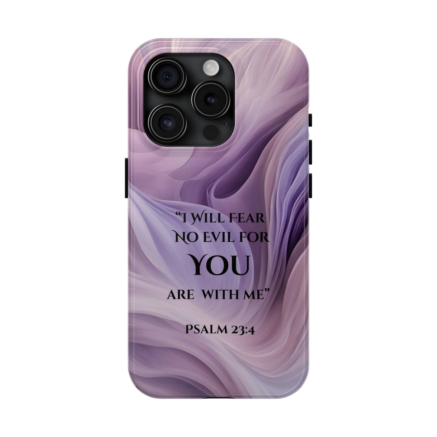 Swirl Tough Phone Case with Scripture, Protective Cellphone Cover, Fear No Evil Case, Vibrant Phone Case, Christian Phone Case