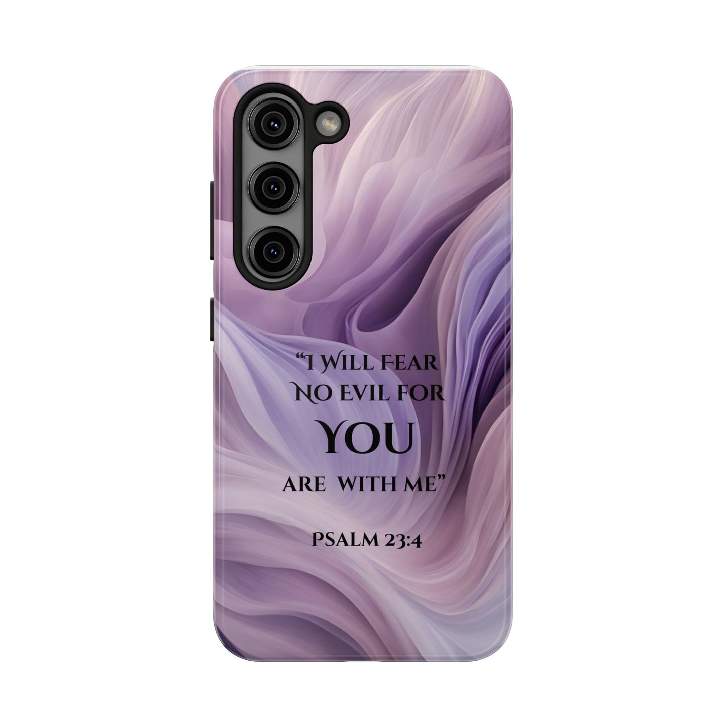 Swirl Tough Phone Case with Scripture, Protective Cellphone Cover, Fear No Evil Case, Vibrant Phone Case, Christian Phone Case
