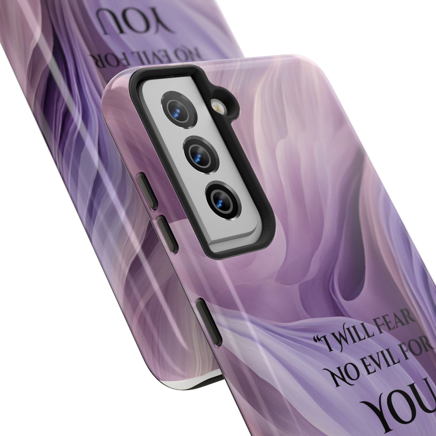 Swirl Tough Phone Case with Scripture, Protective Cellphone Cover, Fear No Evil Case, Vibrant Phone Case, Christian Phone Case