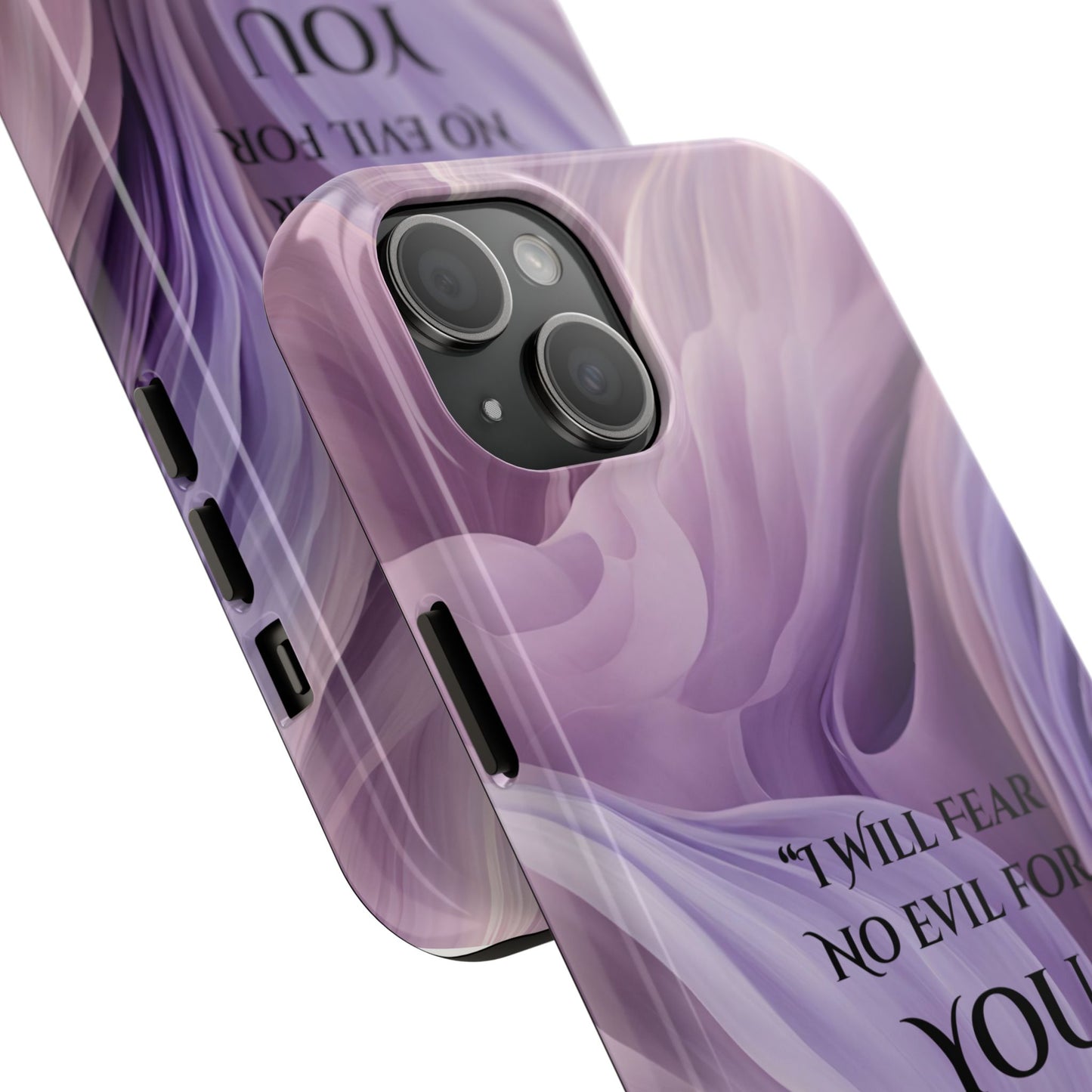 Swirl Tough Phone Case with Scripture, Protective Cellphone Cover, Fear No Evil Case, Vibrant Phone Case, Christian Phone Case