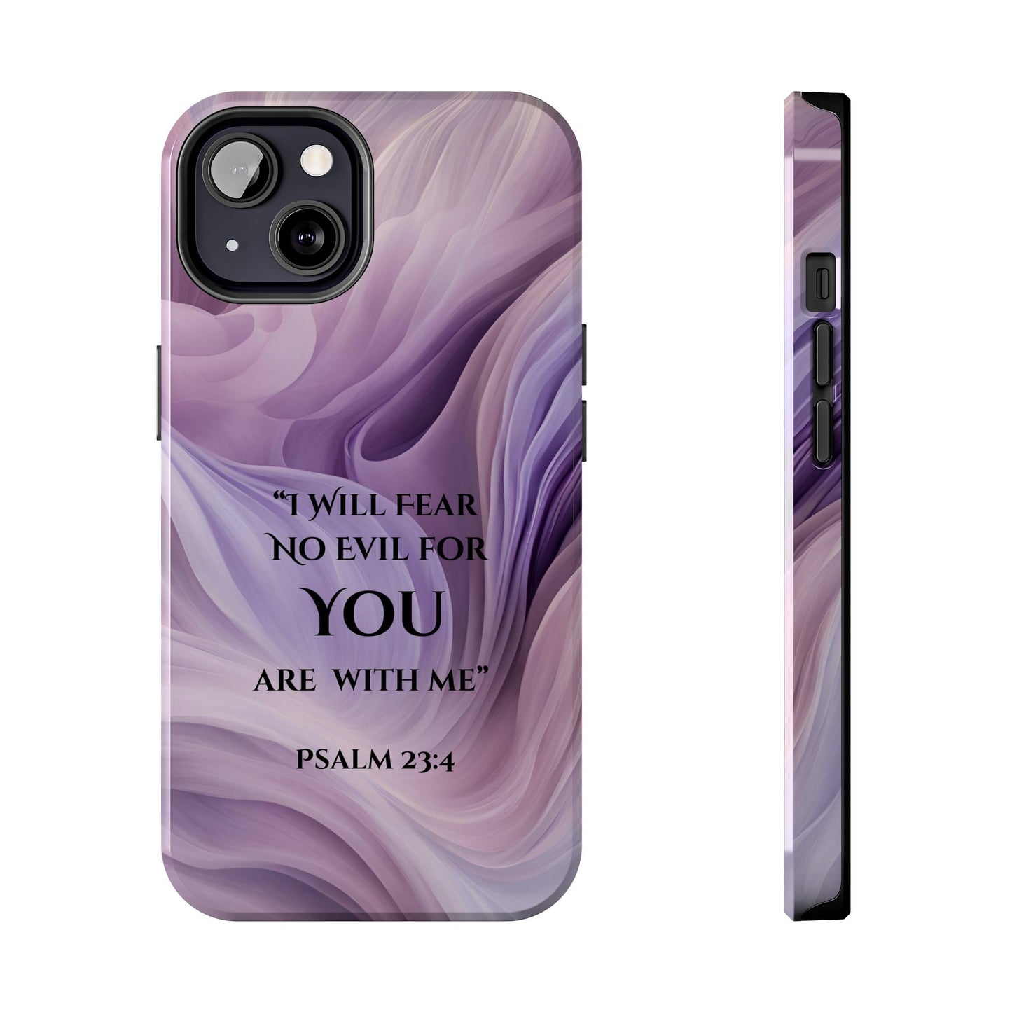 Swirl Tough Phone Case with Scripture, Protective Cellphone Cover, Fear No Evil Case, Vibrant Phone Case, Christian Phone Case