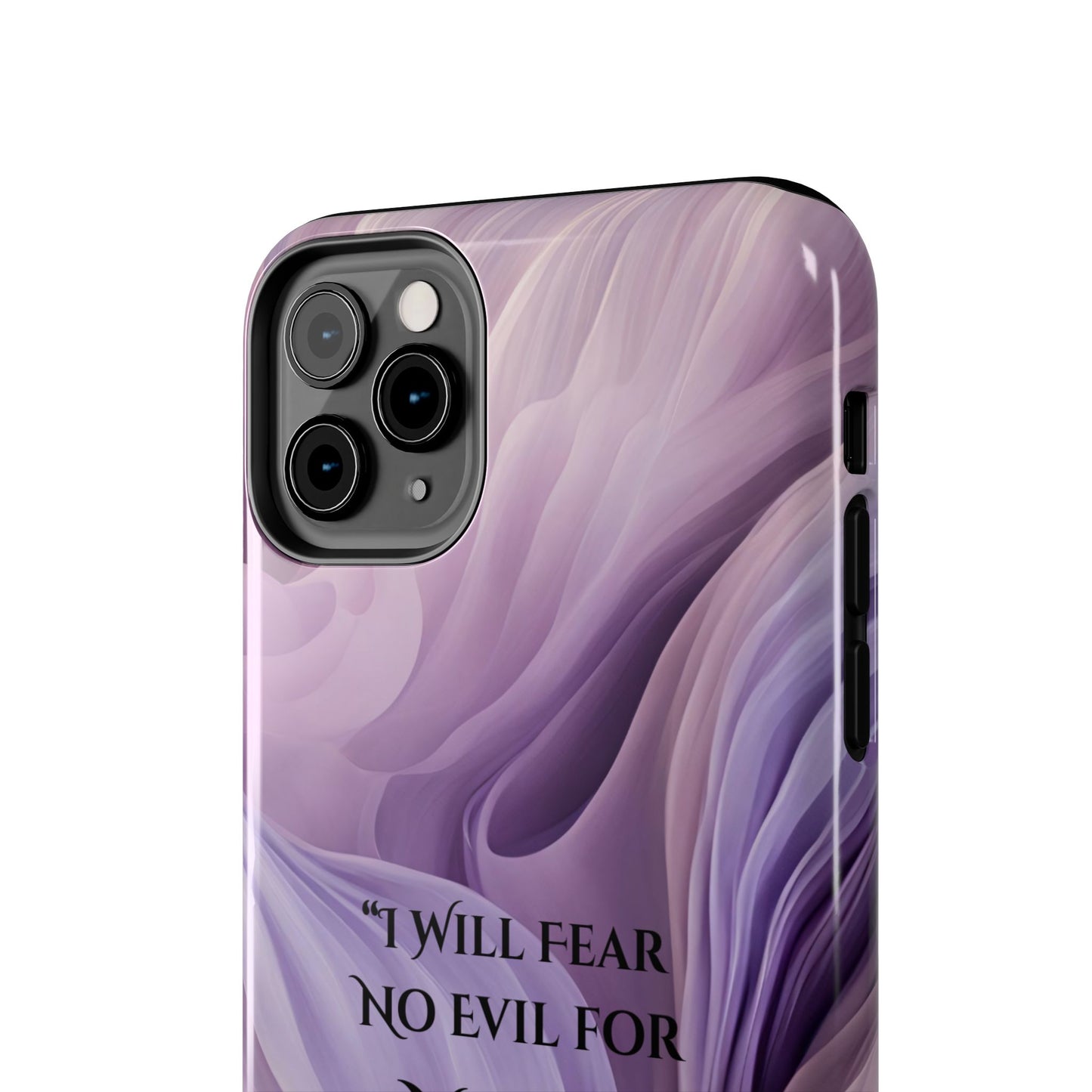 Swirl Tough Phone Case with Scripture, Protective Cellphone Cover, Fear No Evil Case, Vibrant Phone Case, Christian Phone Case