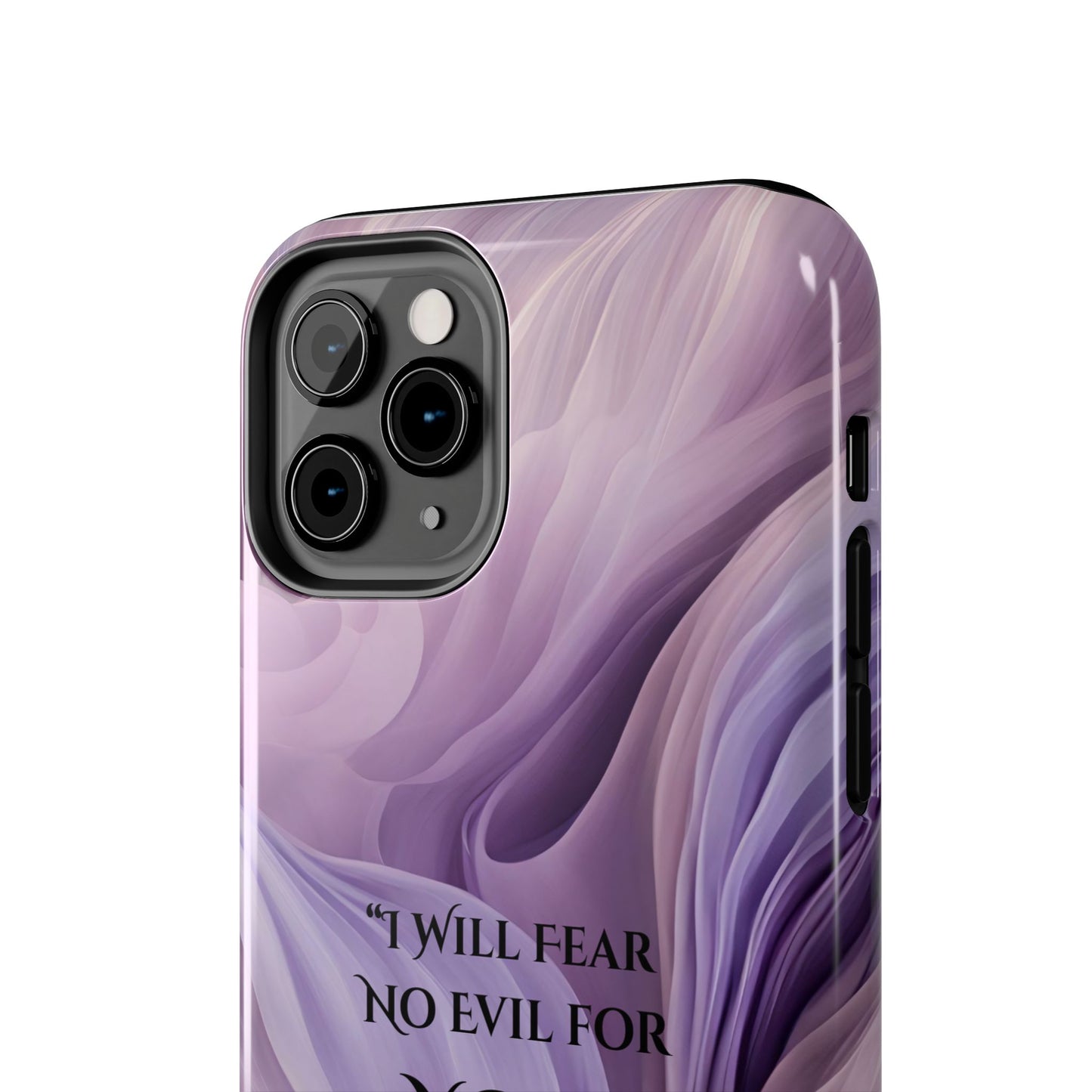 Swirl Tough Phone Case with Scripture, Protective Cellphone Cover, Fear No Evil Case, Vibrant Phone Case, Christian Phone Case