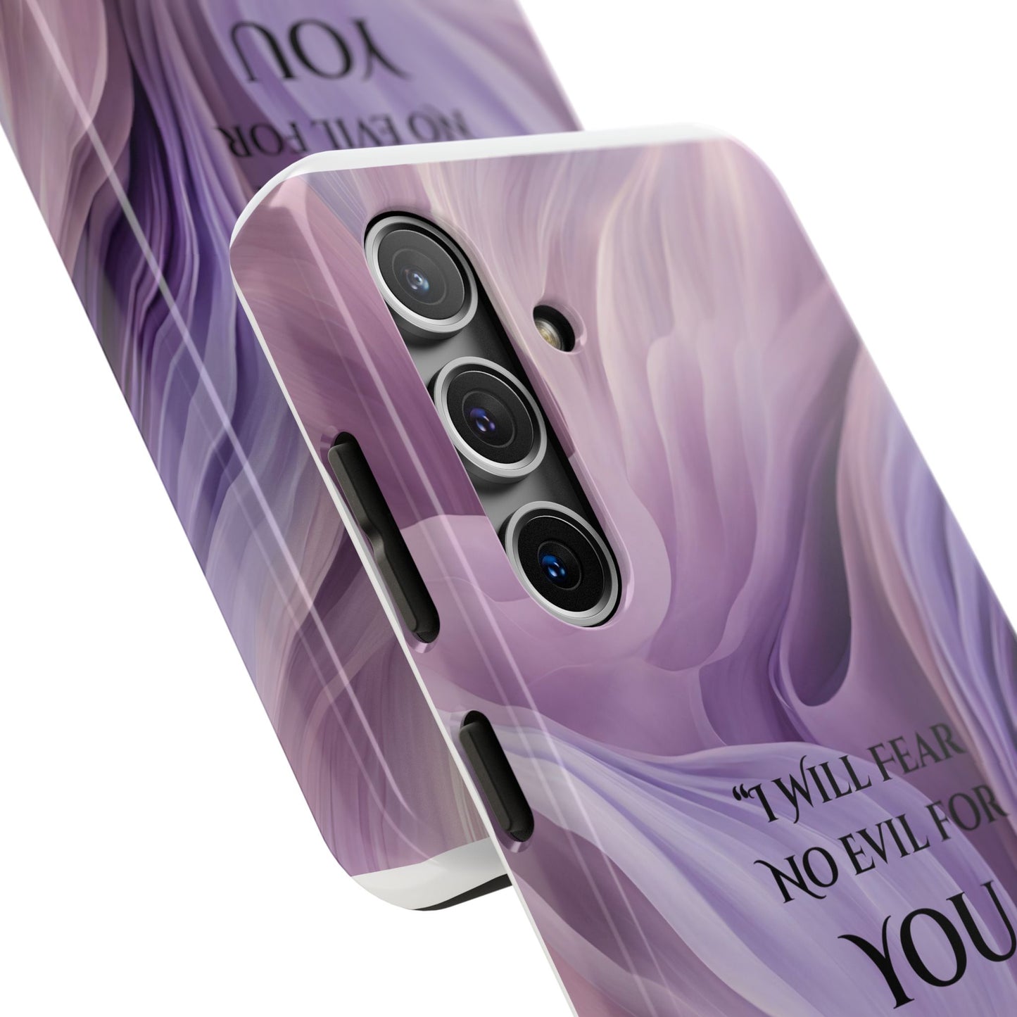 Swirl Tough Phone Case with Scripture, Protective Cellphone Cover, Fear No Evil Case, Vibrant Phone Case, Christian Phone Case