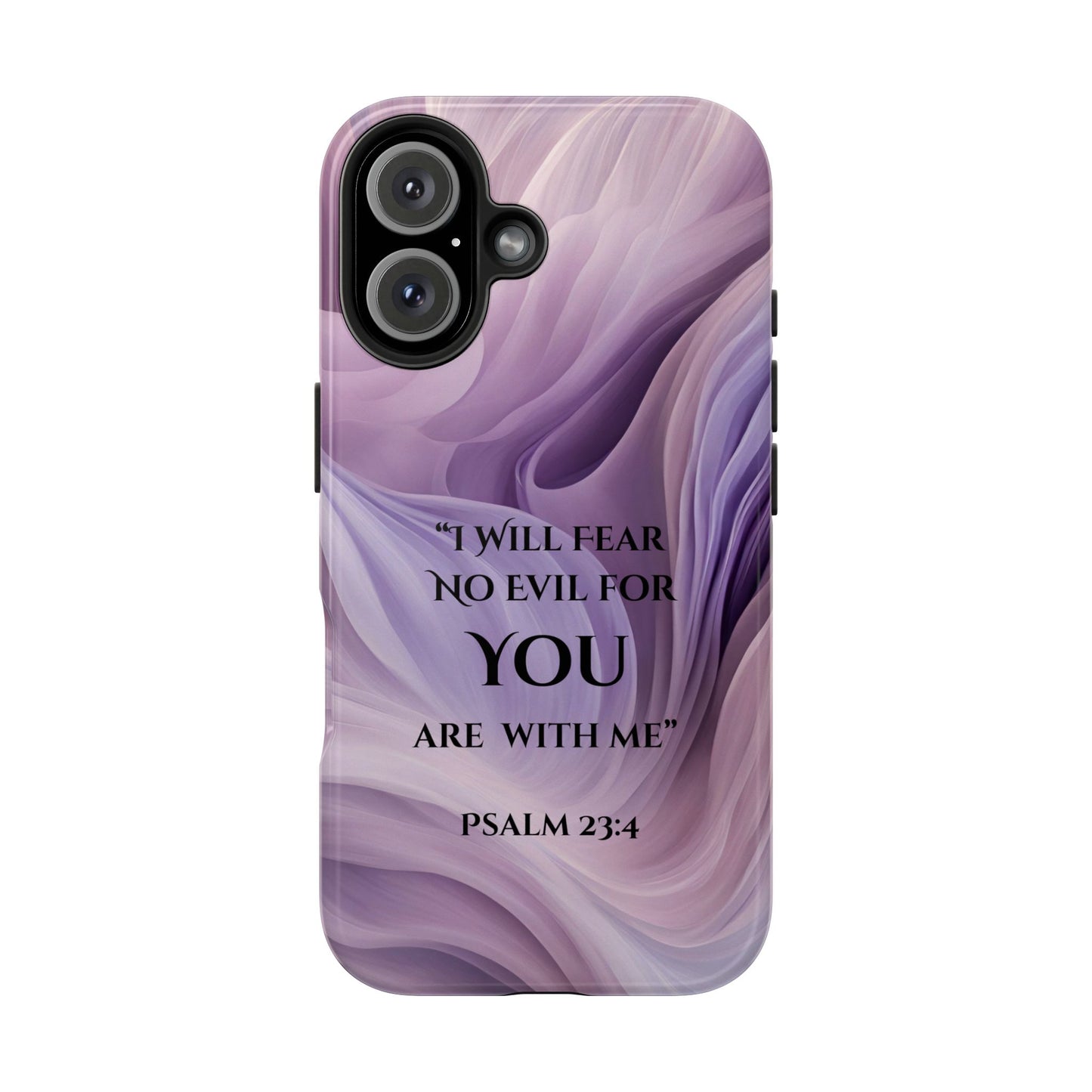 Swirl Tough Phone Case with Scripture, Protective Cellphone Cover, Fear No Evil Case, Vibrant Phone Case, Christian Phone Case