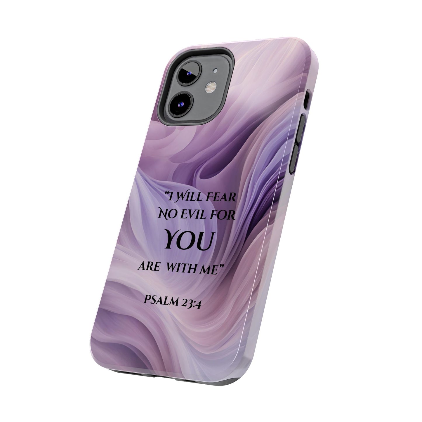 Swirl Tough Phone Case with Scripture, Protective Cellphone Cover, Fear No Evil Case, Vibrant Phone Case, Christian Phone Case
