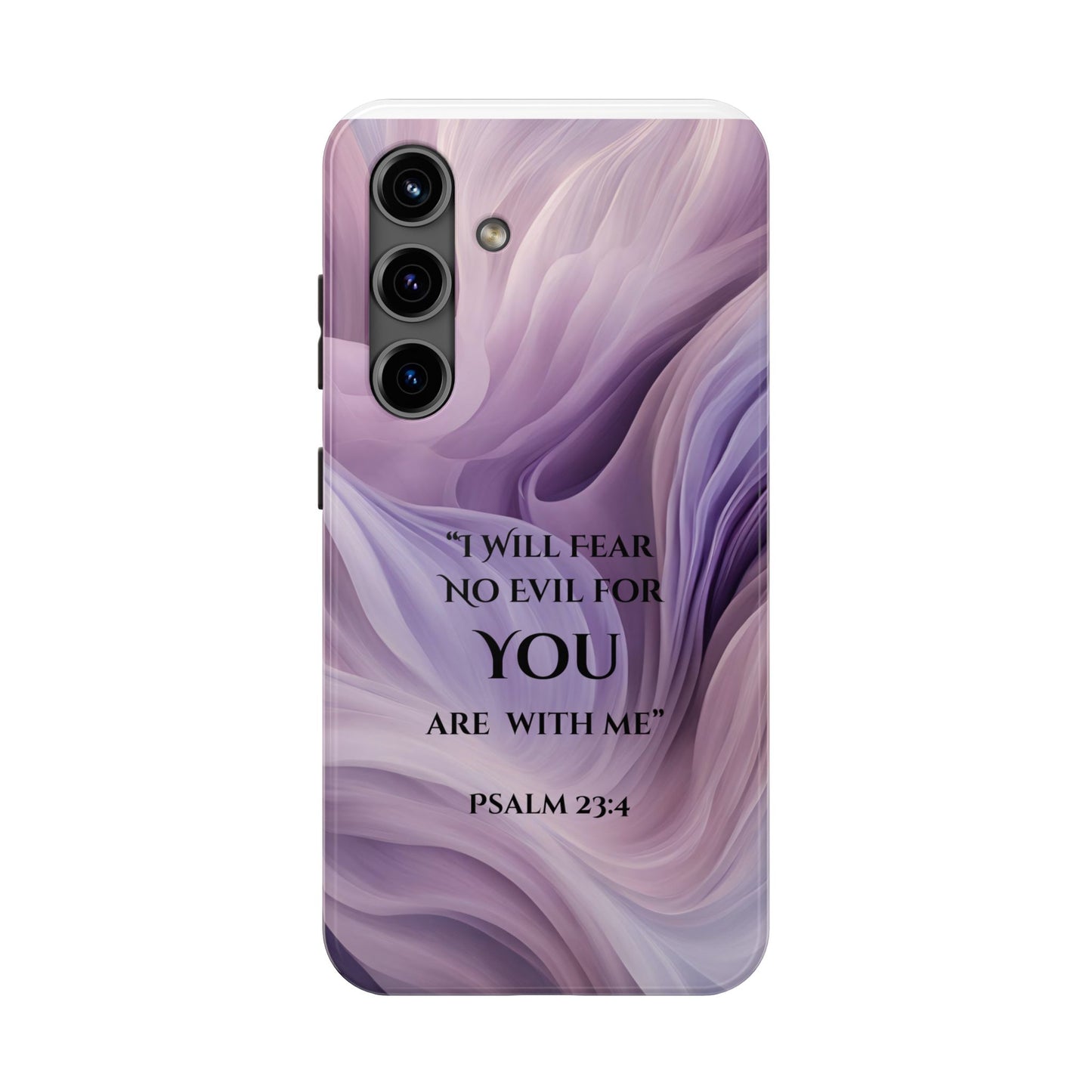 Swirl Tough Phone Case with Scripture, Protective Cellphone Cover, Fear No Evil Case, Vibrant Phone Case, Christian Phone Case