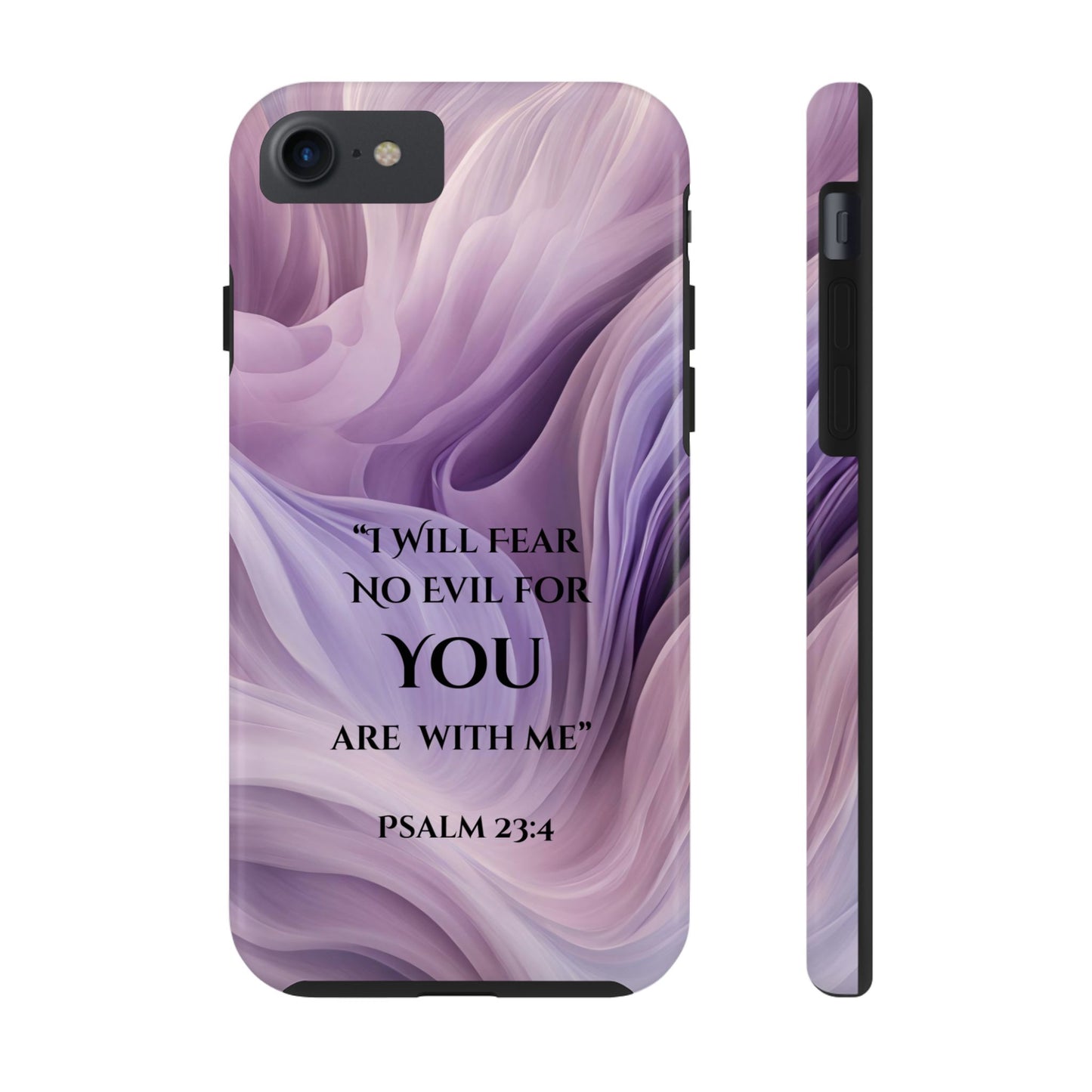 Swirl Tough Phone Case with Scripture, Protective Cellphone Cover, Fear No Evil Case, Vibrant Phone Case, Christian Phone Case