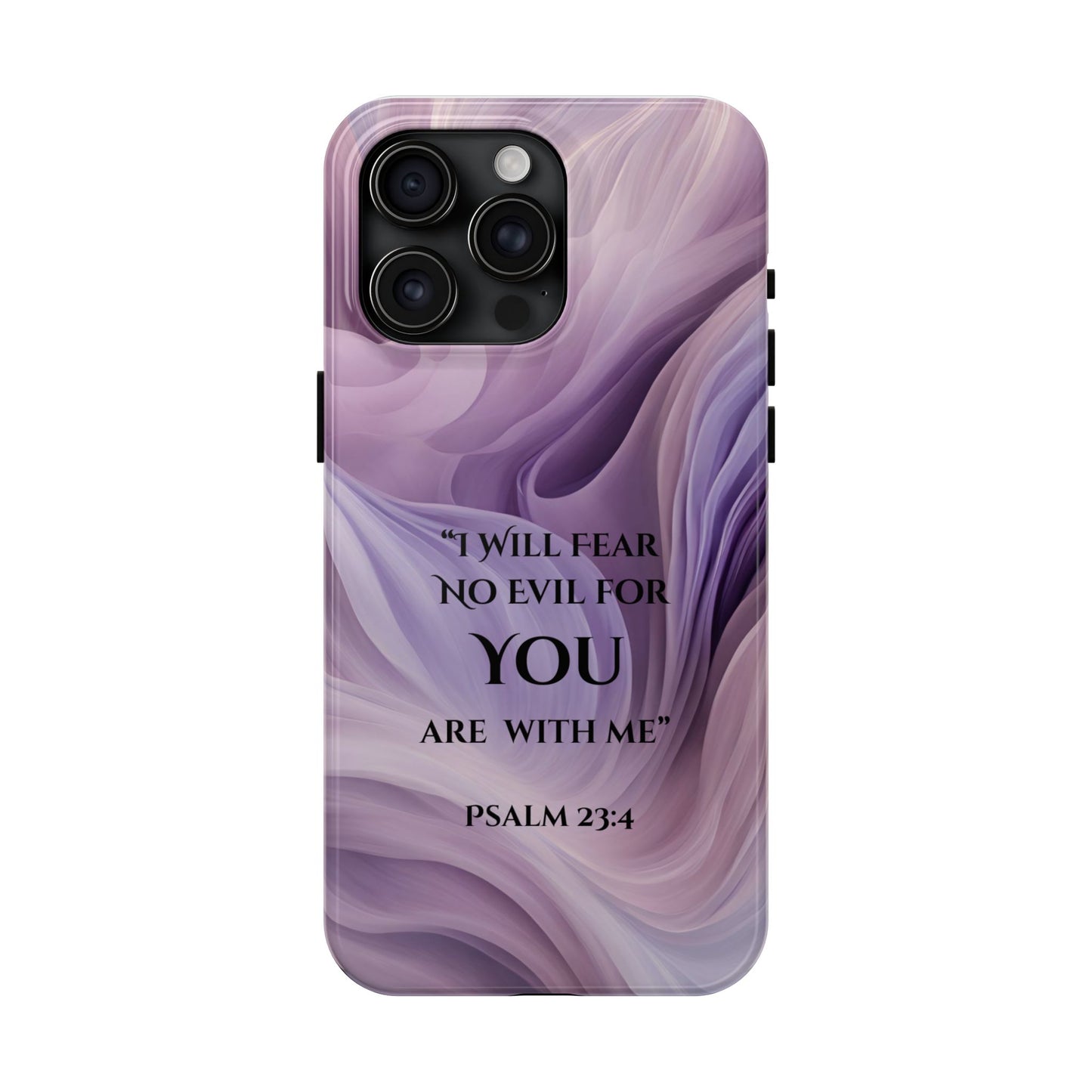 Swirl Tough Phone Case with Scripture, Protective Cellphone Cover, Fear No Evil Case, Vibrant Phone Case, Christian Phone Case