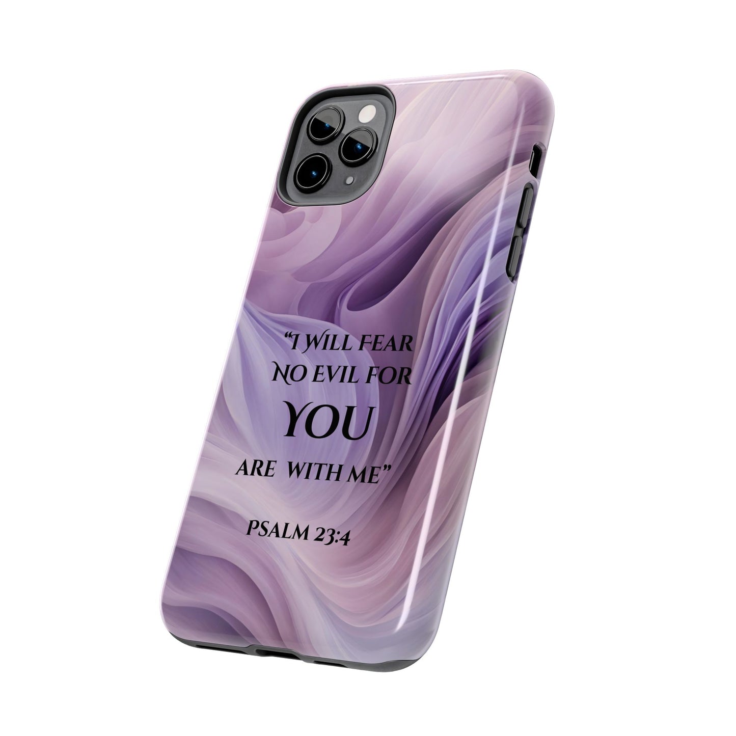 Swirl Tough Phone Case with Scripture, Protective Cellphone Cover, Fear No Evil Case, Vibrant Phone Case, Christian Phone Case