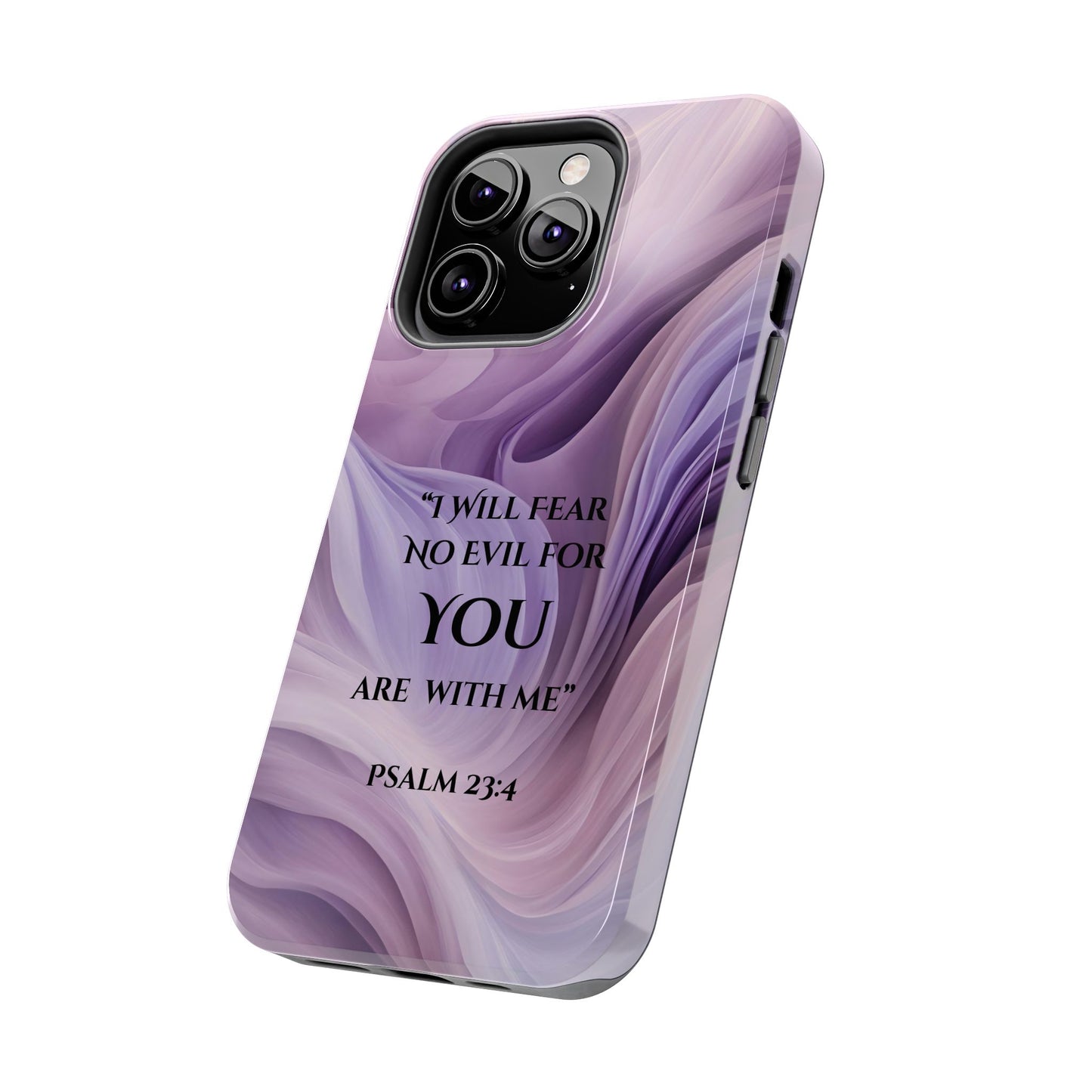 Swirl Tough Phone Case with Scripture, Protective Cellphone Cover, Fear No Evil Case, Vibrant Phone Case, Christian Phone Case