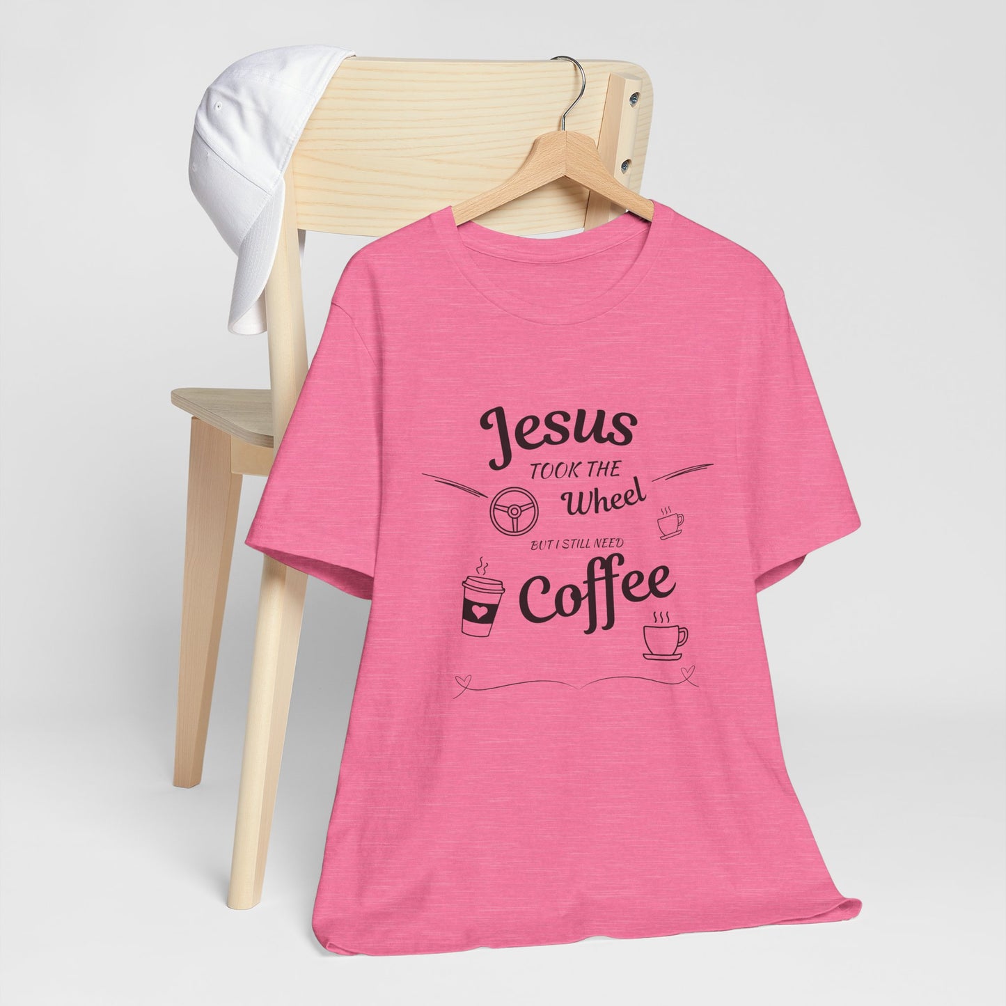 Jesus Took the Wheel Coffee T-Shirt, Christian tshirt, Coffee tshirt, Jesus took the wheel tshirt - Heavenly Treasures