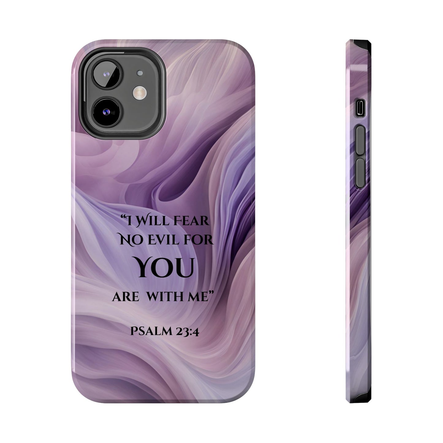 Swirl Tough Phone Case with Scripture, Protective Cellphone Cover, Fear No Evil Case, Vibrant Phone Case, Christian Phone Case