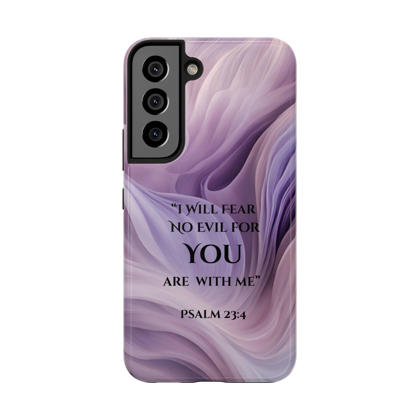 Swirl Tough Phone Case with Scripture, Protective Cellphone Cover, Fear No Evil Case, Vibrant Phone Case, Christian Phone Case