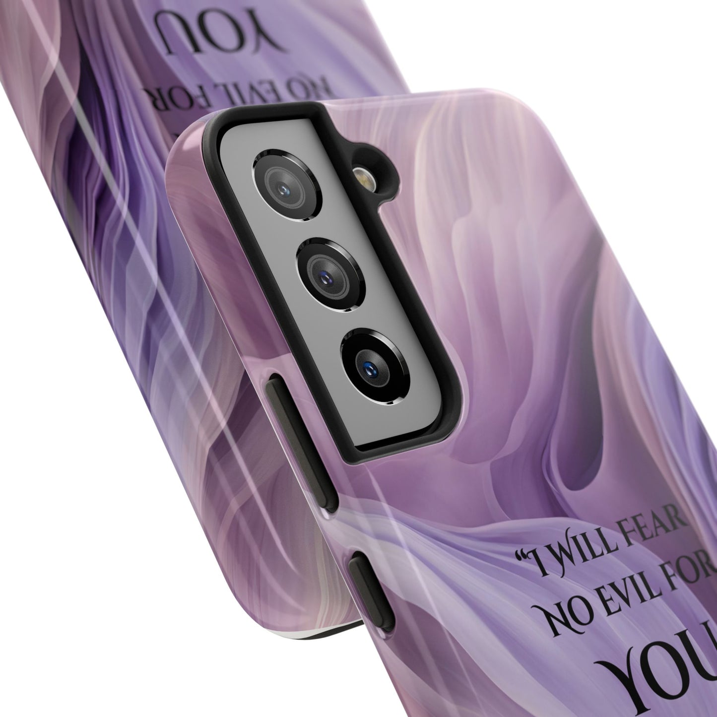 Swirl Tough Phone Case with Scripture, Protective Cellphone Cover, Fear No Evil Case, Vibrant Phone Case, Christian Phone Case