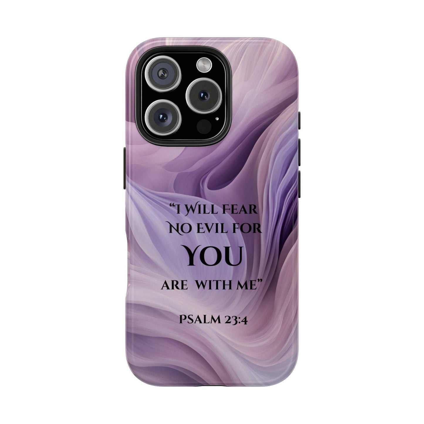 Swirl Tough Phone Case with Scripture, Protective Cellphone Cover, Fear No Evil Case, Vibrant Phone Case, Christian Phone Case