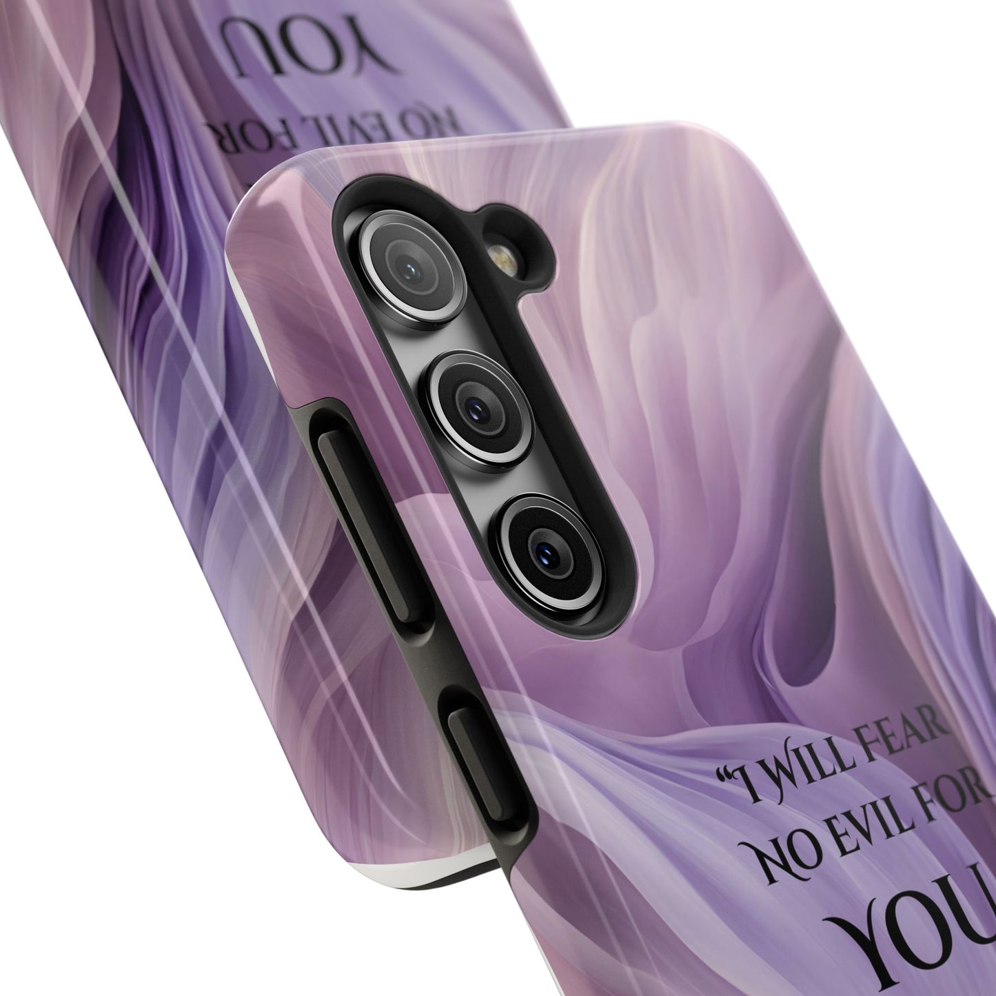 Swirl Tough Phone Case with Scripture, Protective Cellphone Cover, Fear No Evil Case, Vibrant Phone Case, Christian Phone Case
