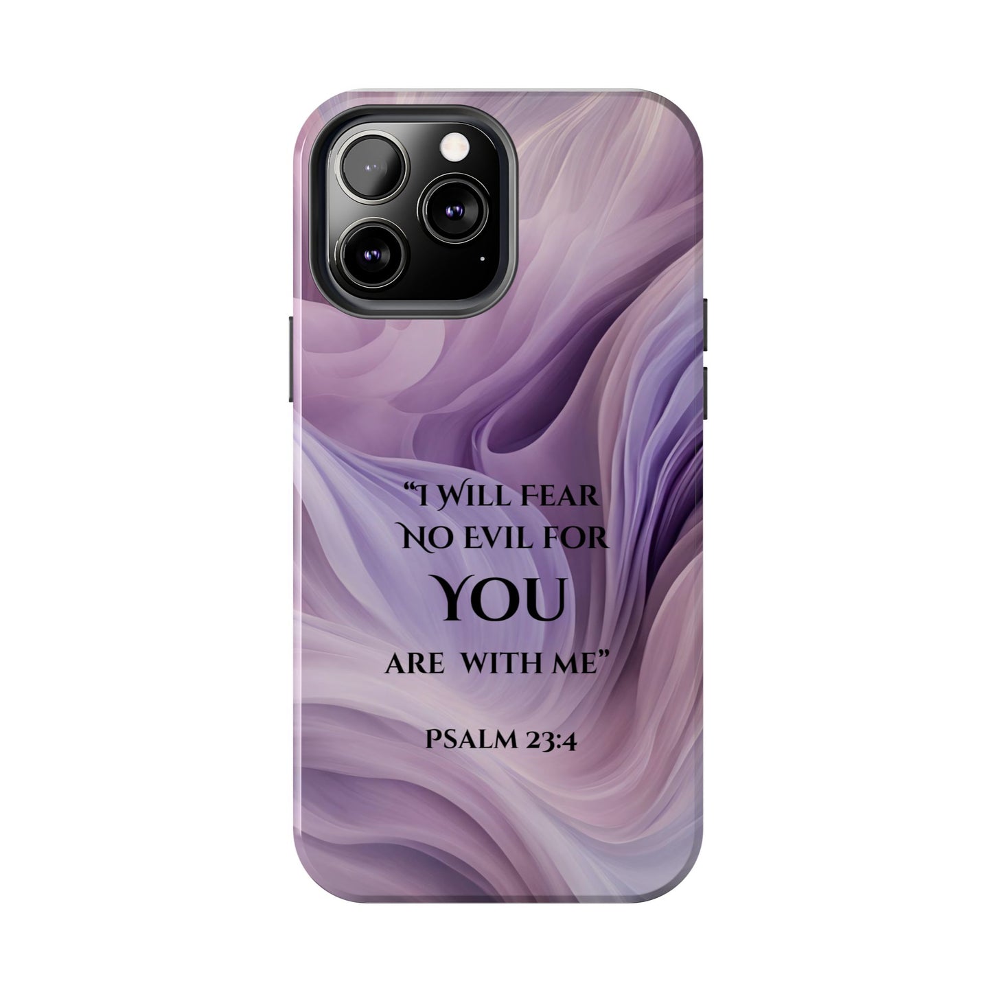 Swirl Tough Phone Case with Scripture, Protective Cellphone Cover, Fear No Evil Case, Vibrant Phone Case, Christian Phone Case