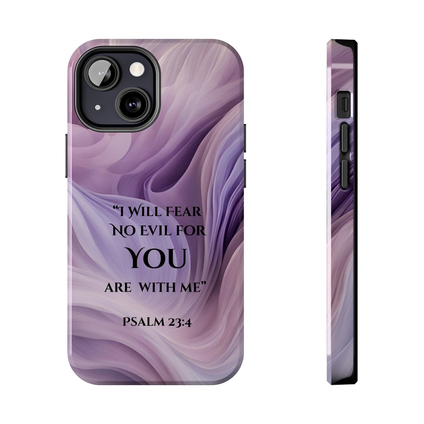 Swirl Tough Phone Case with Scripture, Protective Cellphone Cover, Fear No Evil Case, Vibrant Phone Case, Christian Phone Case