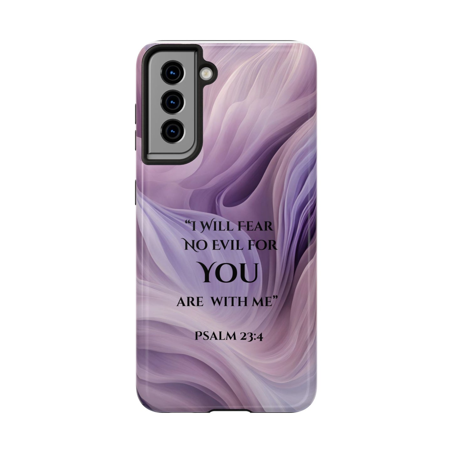 Swirl Tough Phone Case with Scripture, Protective Cellphone Cover, Fear No Evil Case, Vibrant Phone Case, Christian Phone Case