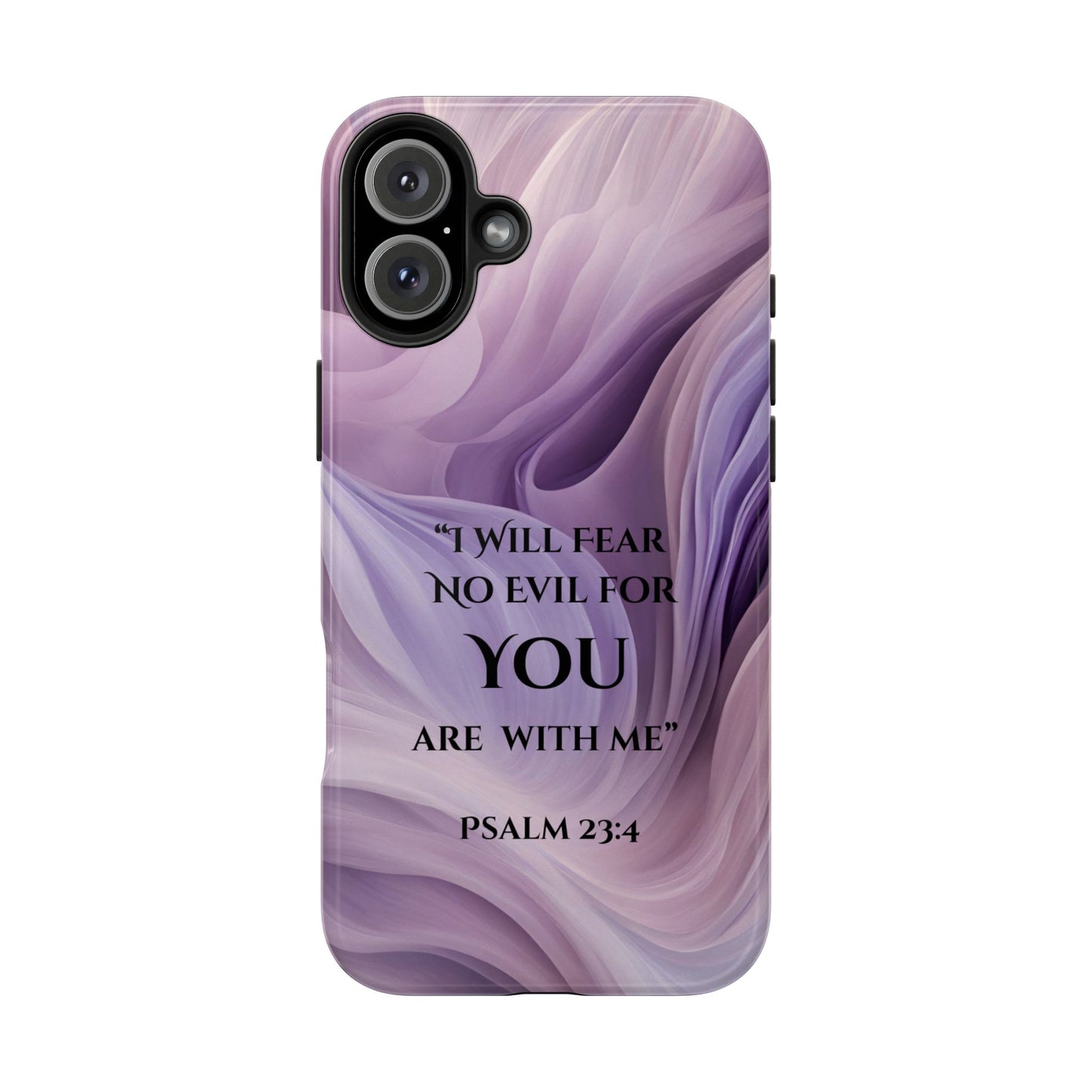 Swirl Tough Phone Case with Scripture, Protective Cellphone Cover, Fear No Evil Case, Vibrant Phone Case, Christian Phone Case