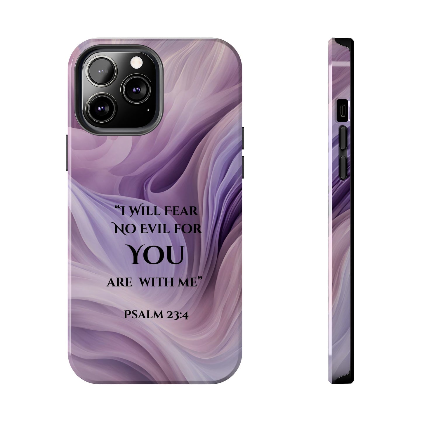 Swirl Tough Phone Case with Scripture, Protective Cellphone Cover, Fear No Evil Case, Vibrant Phone Case, Christian Phone Case