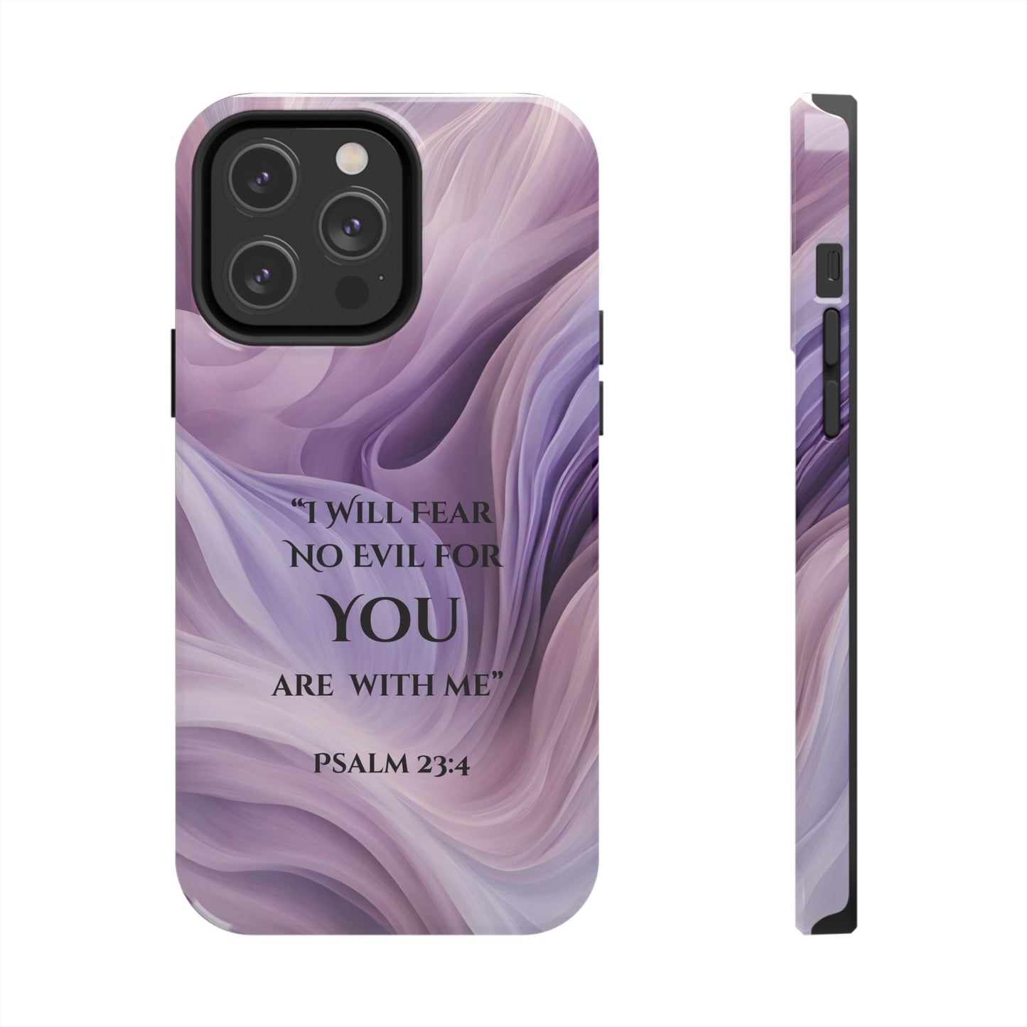 Swirl Tough Phone Case with Scripture, Protective Cellphone Cover, Fear No Evil Case, Vibrant Phone Case, Christian Phone Case