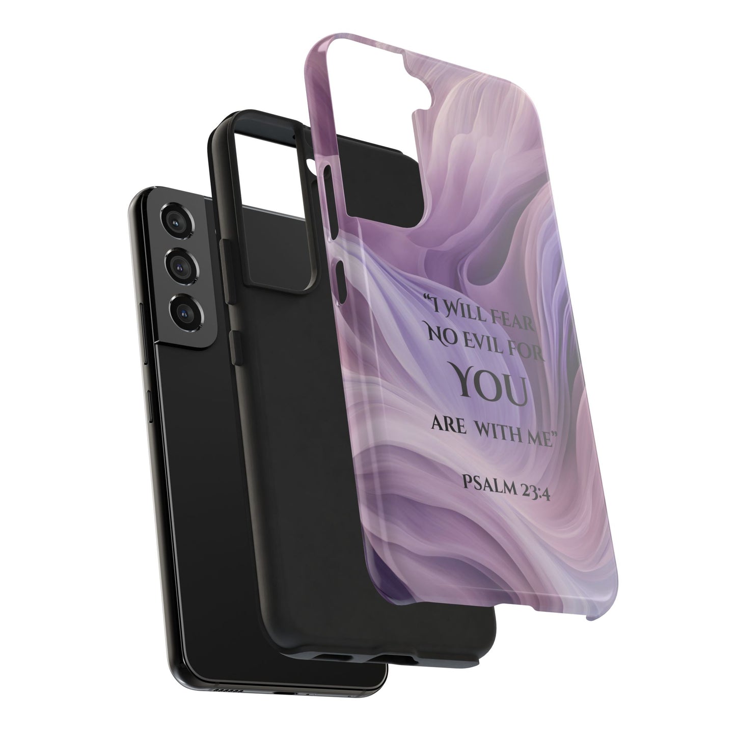 Swirl Tough Phone Case with Scripture, Protective Cellphone Cover, Fear No Evil Case, Vibrant Phone Case, Christian Phone Case