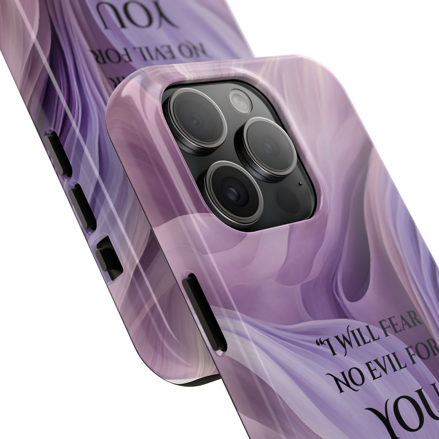 Swirl Tough Phone Case with Scripture, Protective Cellphone Cover, Fear No Evil Case, Vibrant Phone Case, Christian Phone Case