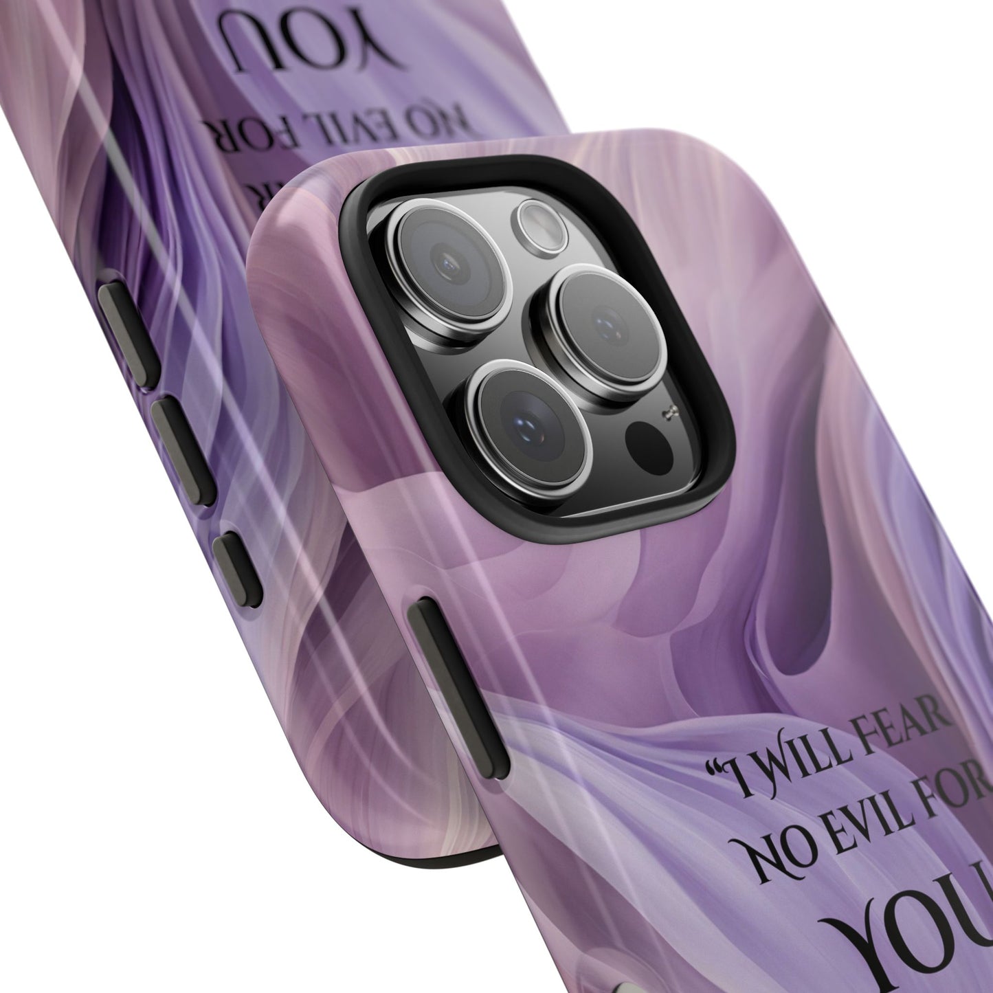 Swirl Tough Phone Case with Scripture, Protective Cellphone Cover, Fear No Evil Case, Vibrant Phone Case, Christian Phone Case