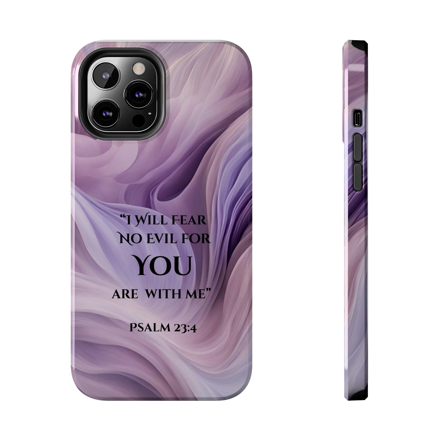 Swirl Tough Phone Case with Scripture, Protective Cellphone Cover, Fear No Evil Case, Vibrant Phone Case, Christian Phone Case