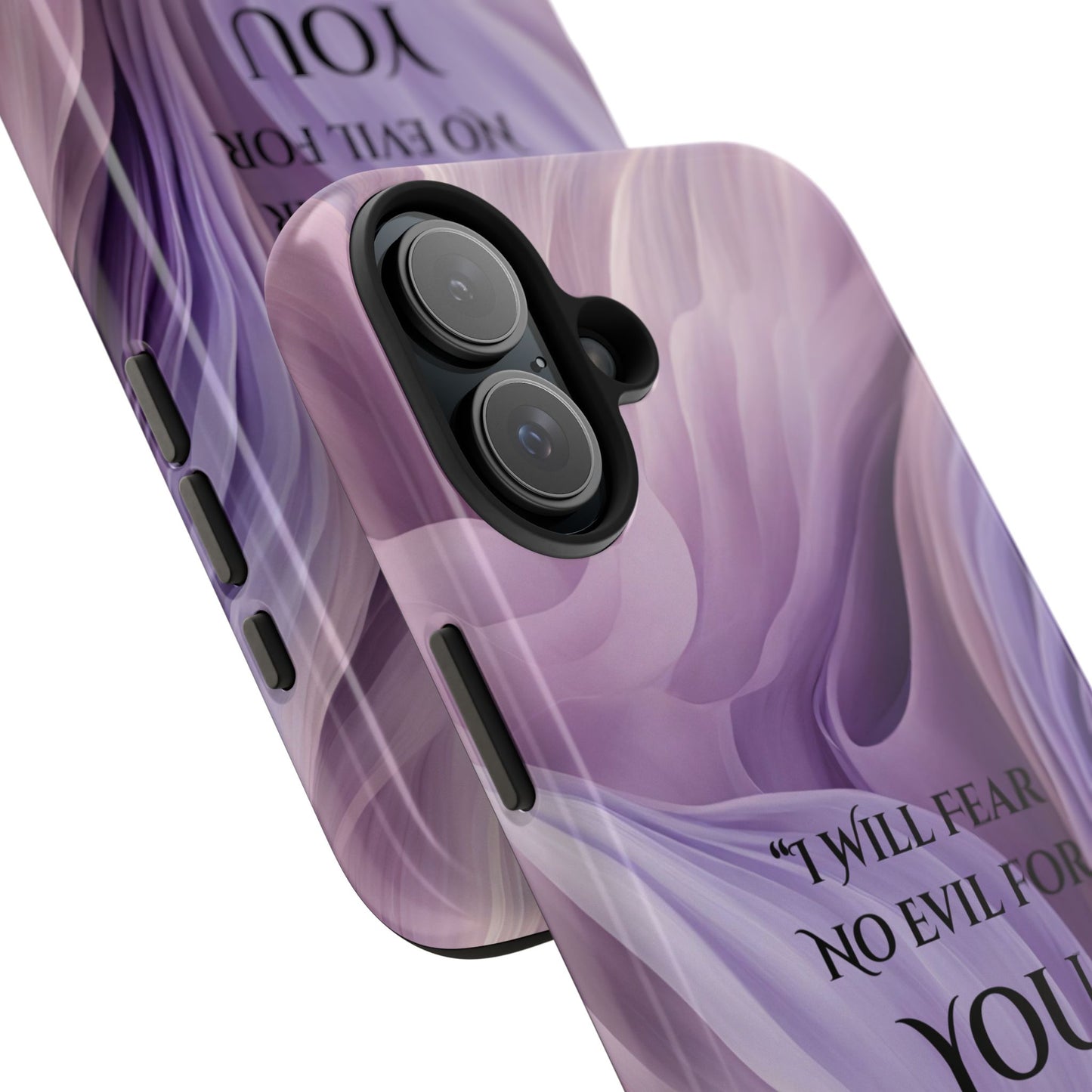 Swirl Tough Phone Case with Scripture, Protective Cellphone Cover, Fear No Evil Case, Vibrant Phone Case, Christian Phone Case