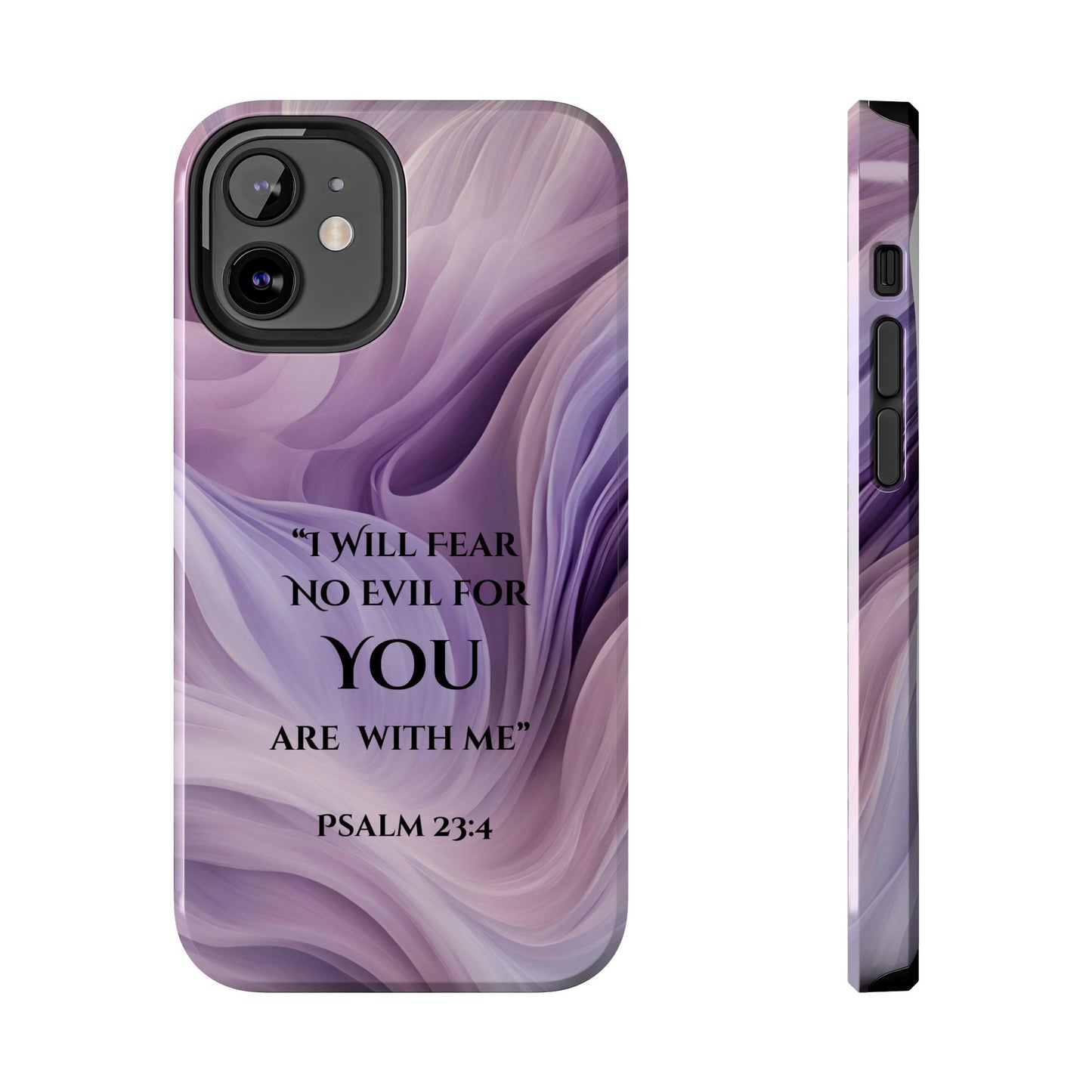 Swirl Tough Phone Case with Scripture, Protective Cellphone Cover, Fear No Evil Case, Vibrant Phone Case, Christian Phone Case