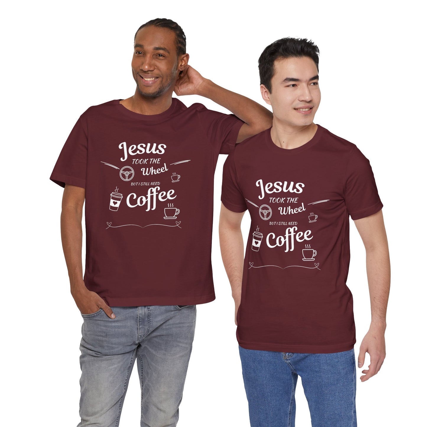 Jesus Took the Wheel Coffee T-Shirt, Christian tshirt, Coffee tshirt, Jesus took the wheel tshirt - Heavenly Treasures
